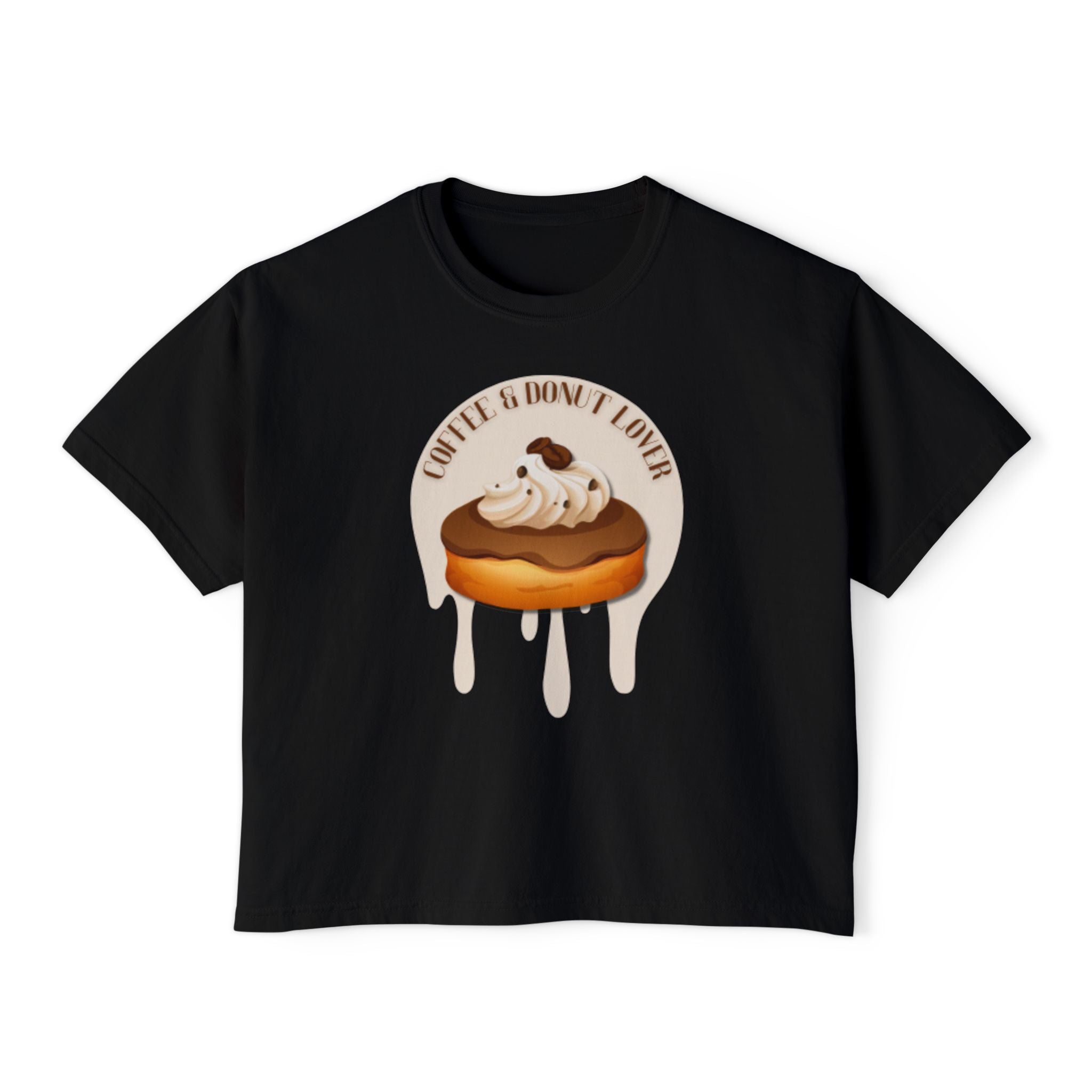 Cute Donut Women's Boxy Tee, Casual Shirt.