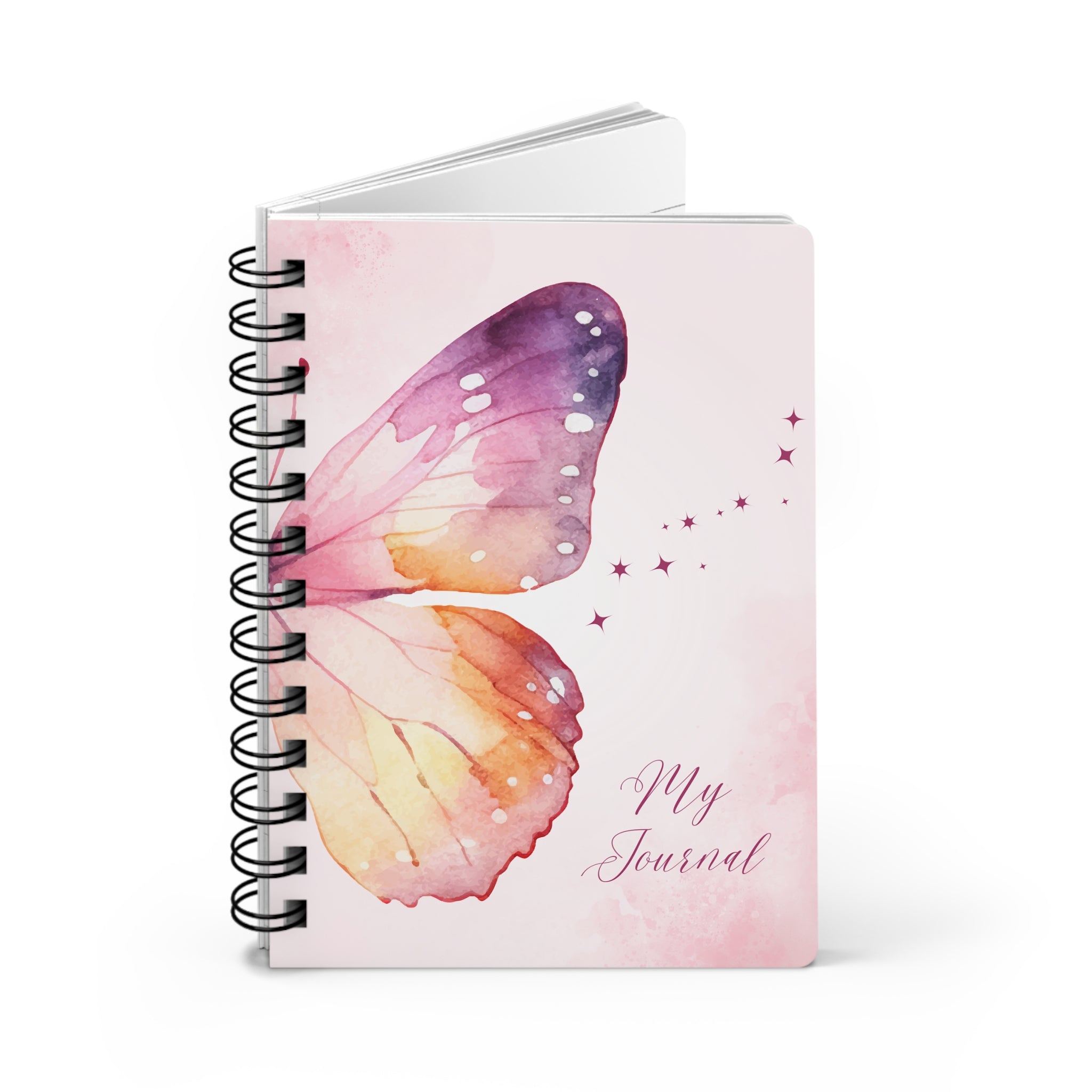 Butterfly Spiral Journal, Inspirational Notebook, Nature Lover's Gift.