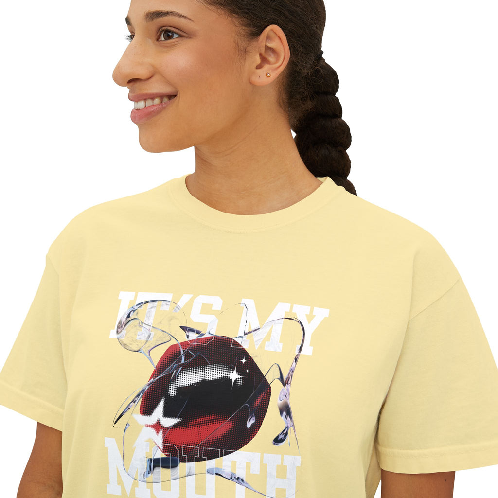 Trendy Women's Boxy Tee, Casual Graphic Tee, Everyday