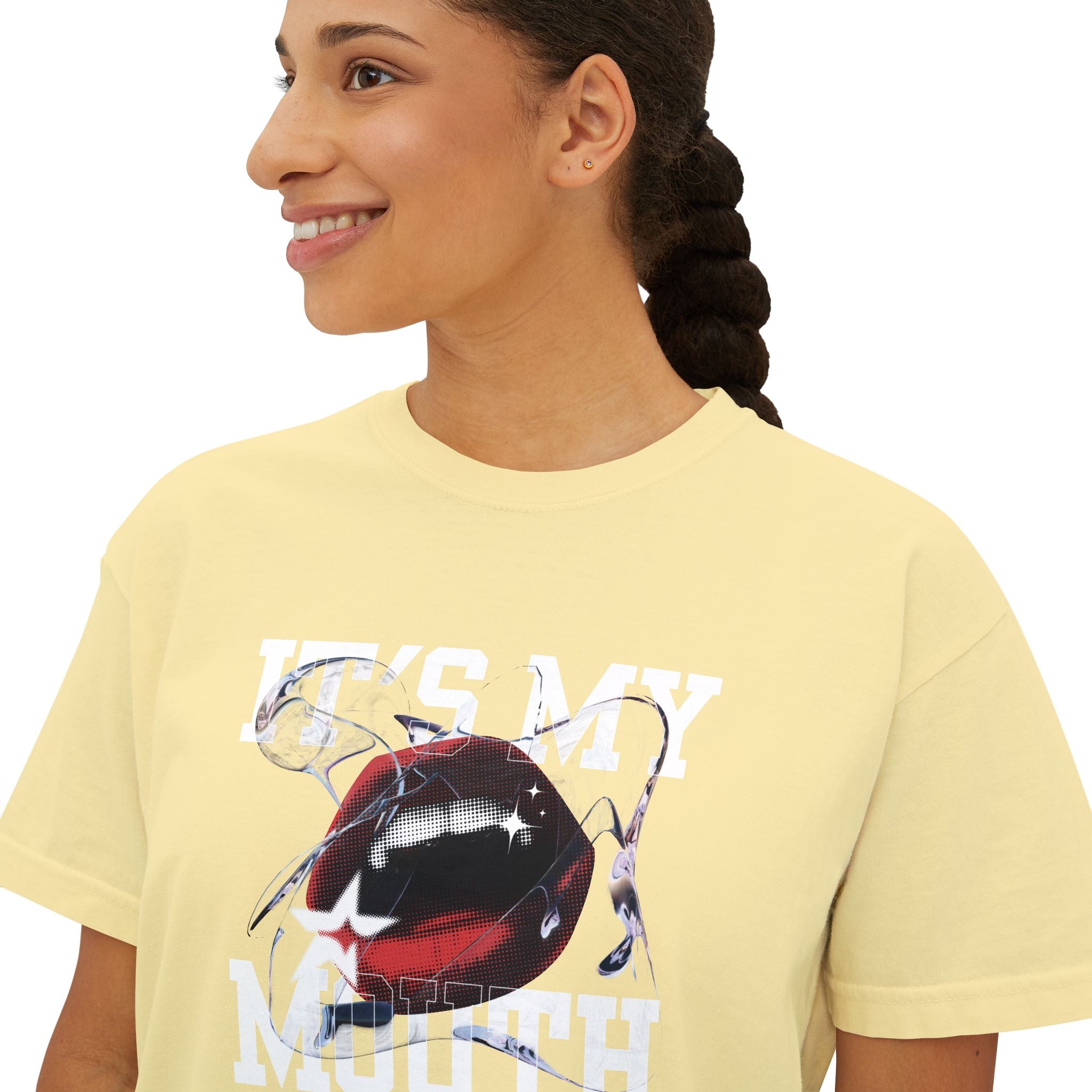 Trendy Women's Boxy Tee, Casual Graphic Tee, Everyday