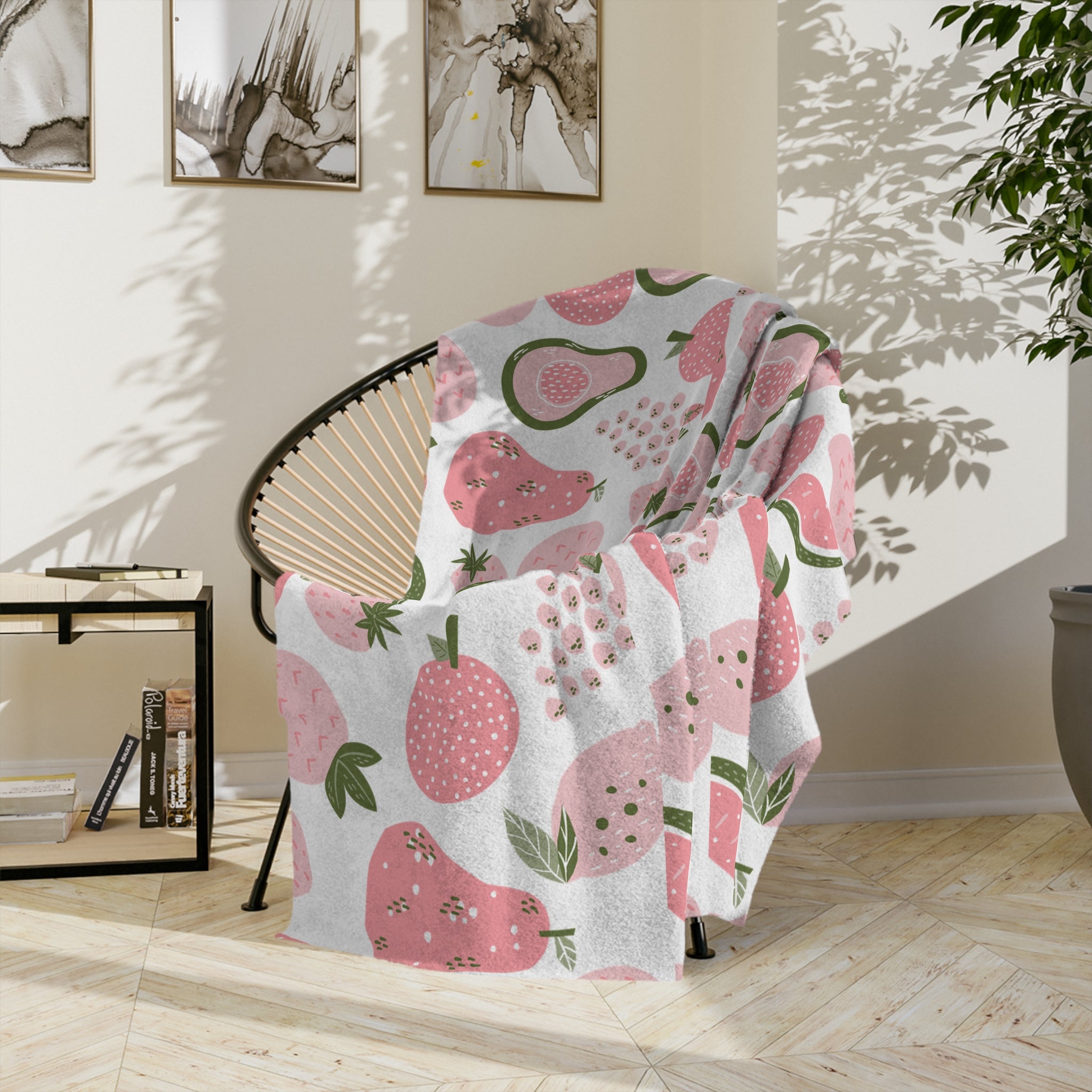 Fruity Microfiber Blanket - Cozy Throw for Picnics.