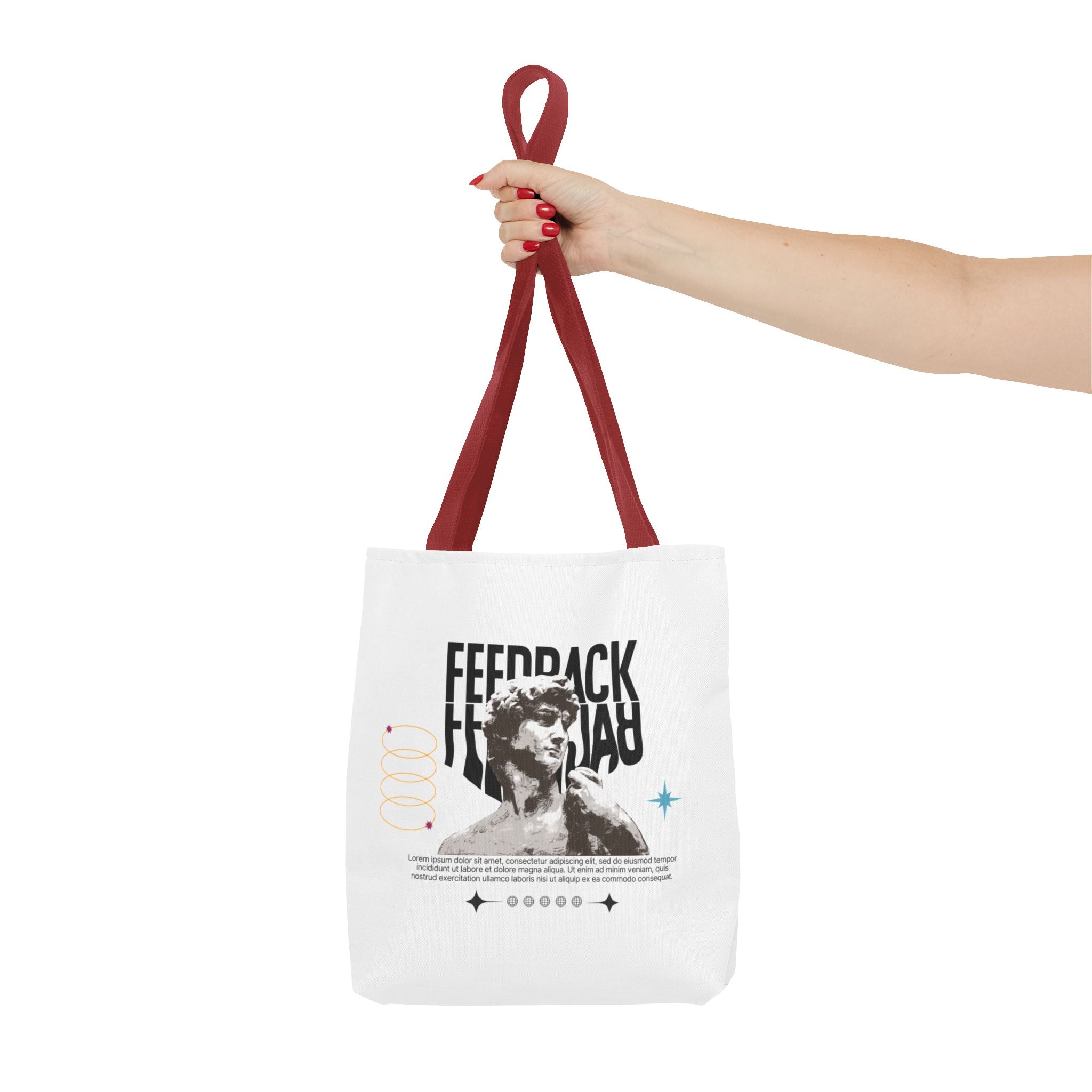 Feedback Art Tote Bag, Stylish Gym Tote
