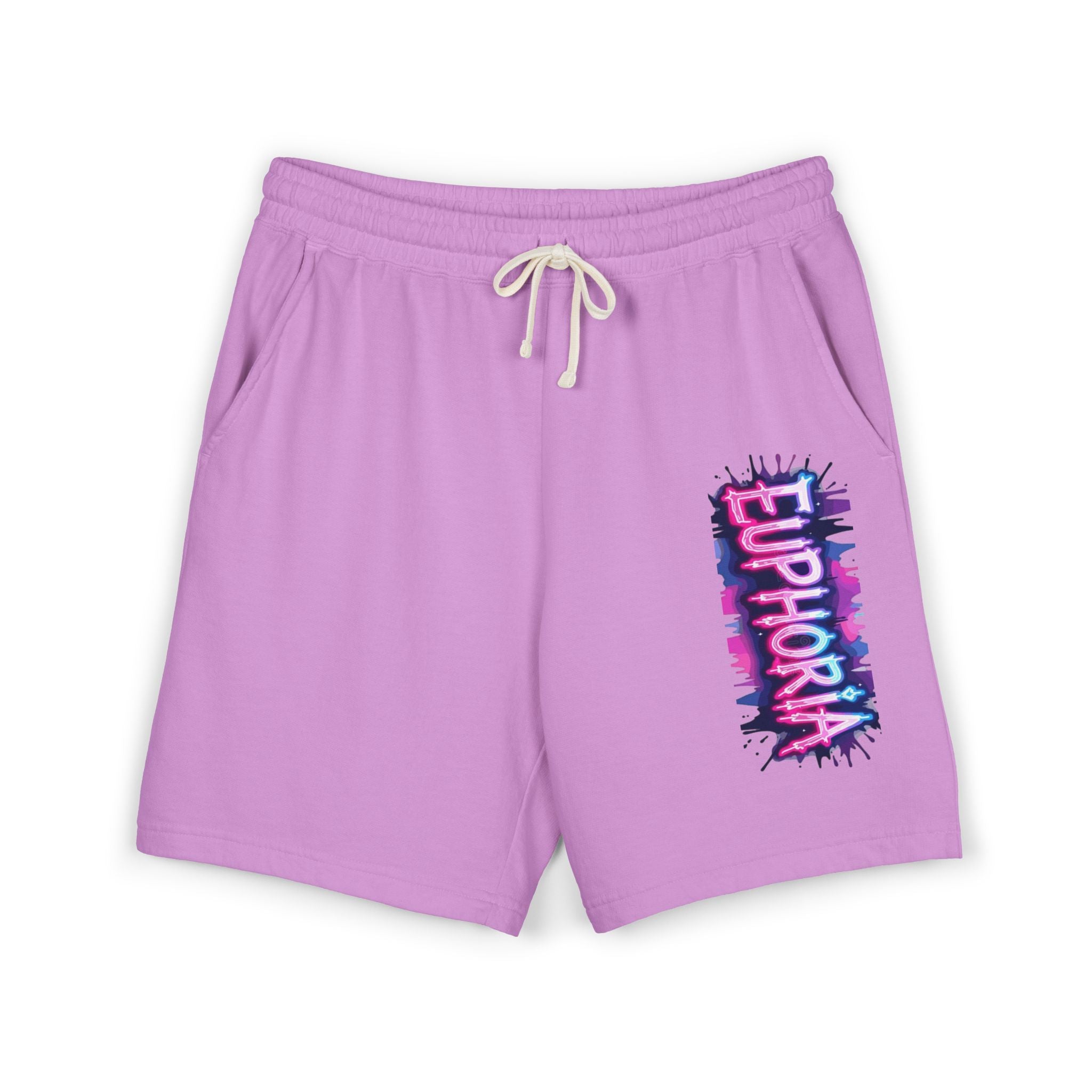 Euphoria Graphic Sweat Shorts — Lightweight Garment-Dyed Fleece