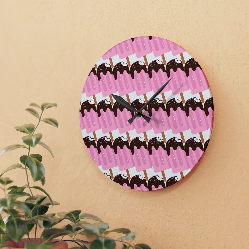 Ice Cream Popsicle Acrylic Wall Clock.
