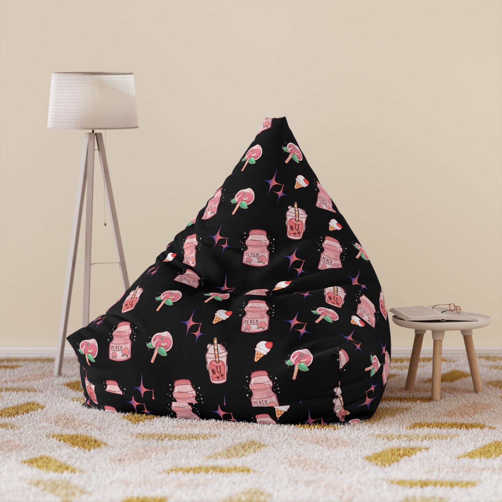 Cute Drink-Themed Bean Bag Chair Cover | Cozy Kids Room Decor.