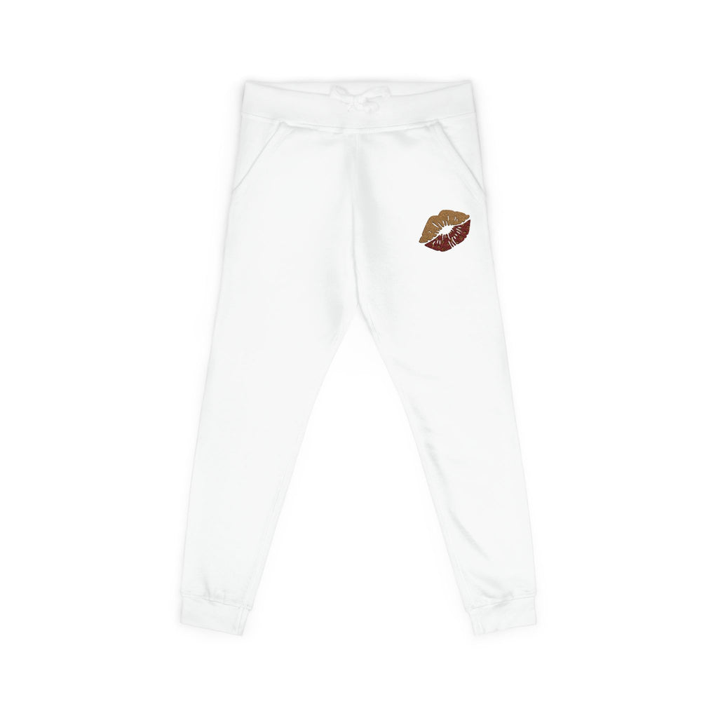 Embroidered Leopard Kiss Sweatpants — Women's Cozy Fleece Joggers