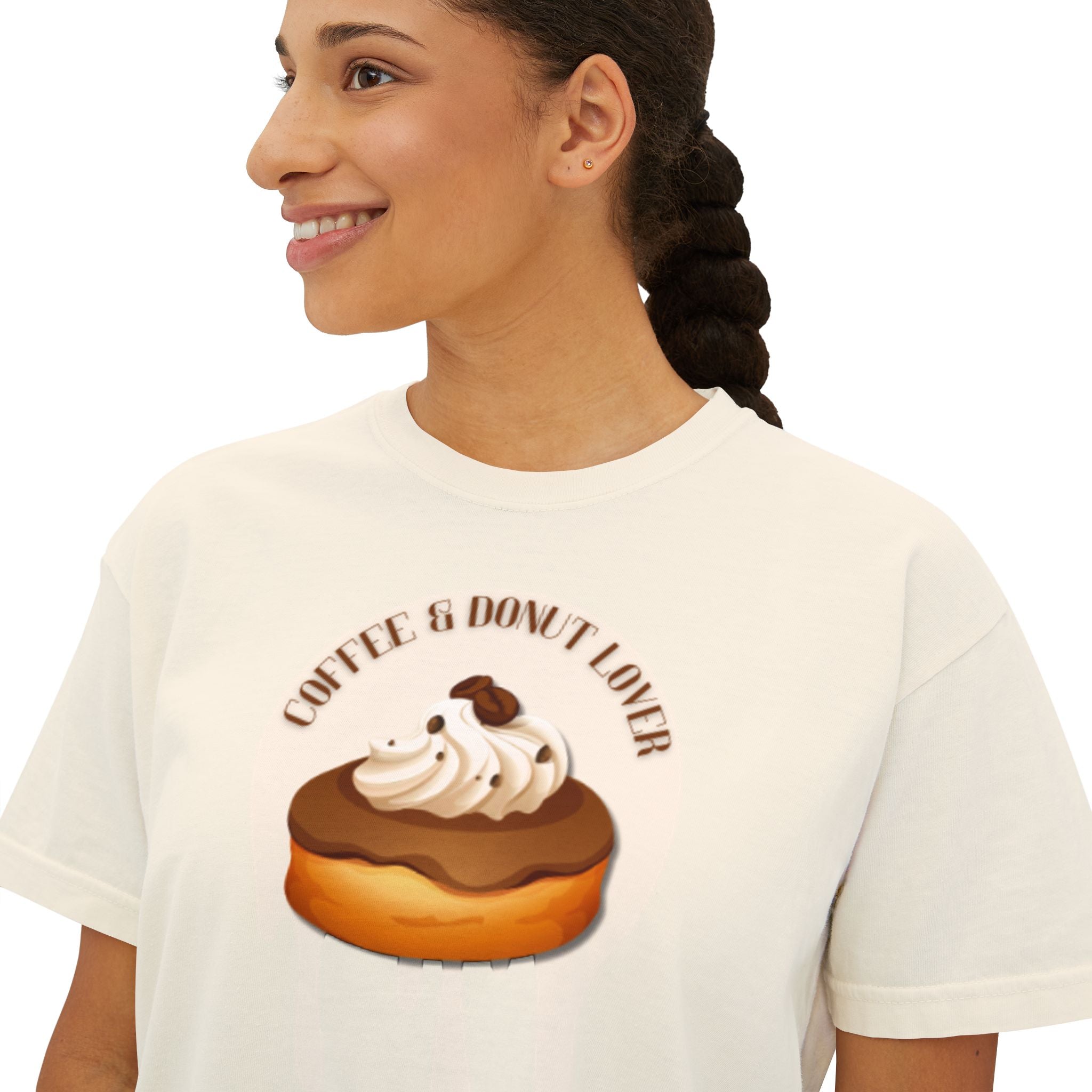 Cute Donut Women's Boxy Tee, Casual Shirt.