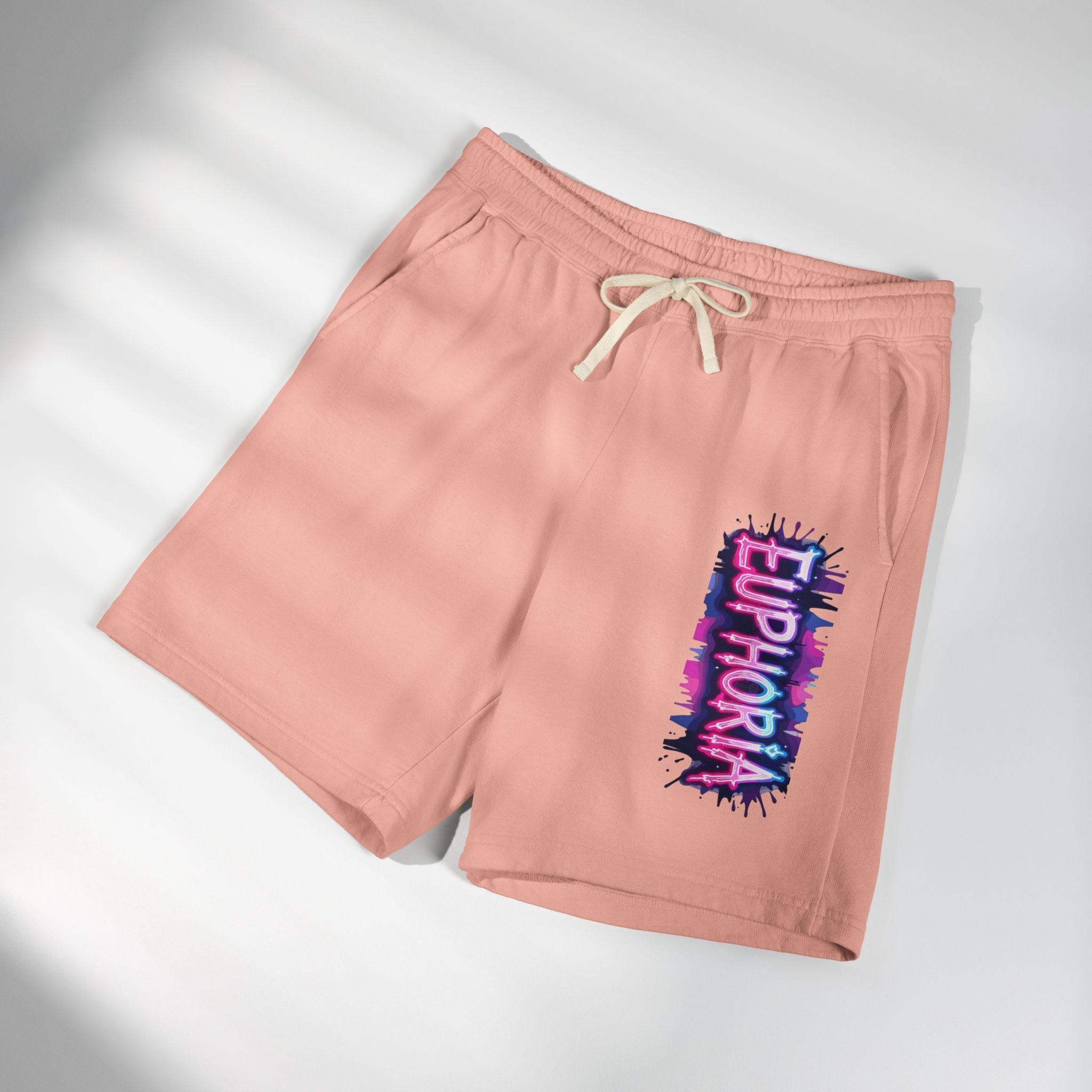 Euphoria Graphic Sweat Shorts — Lightweight Garment-Dyed Fleece