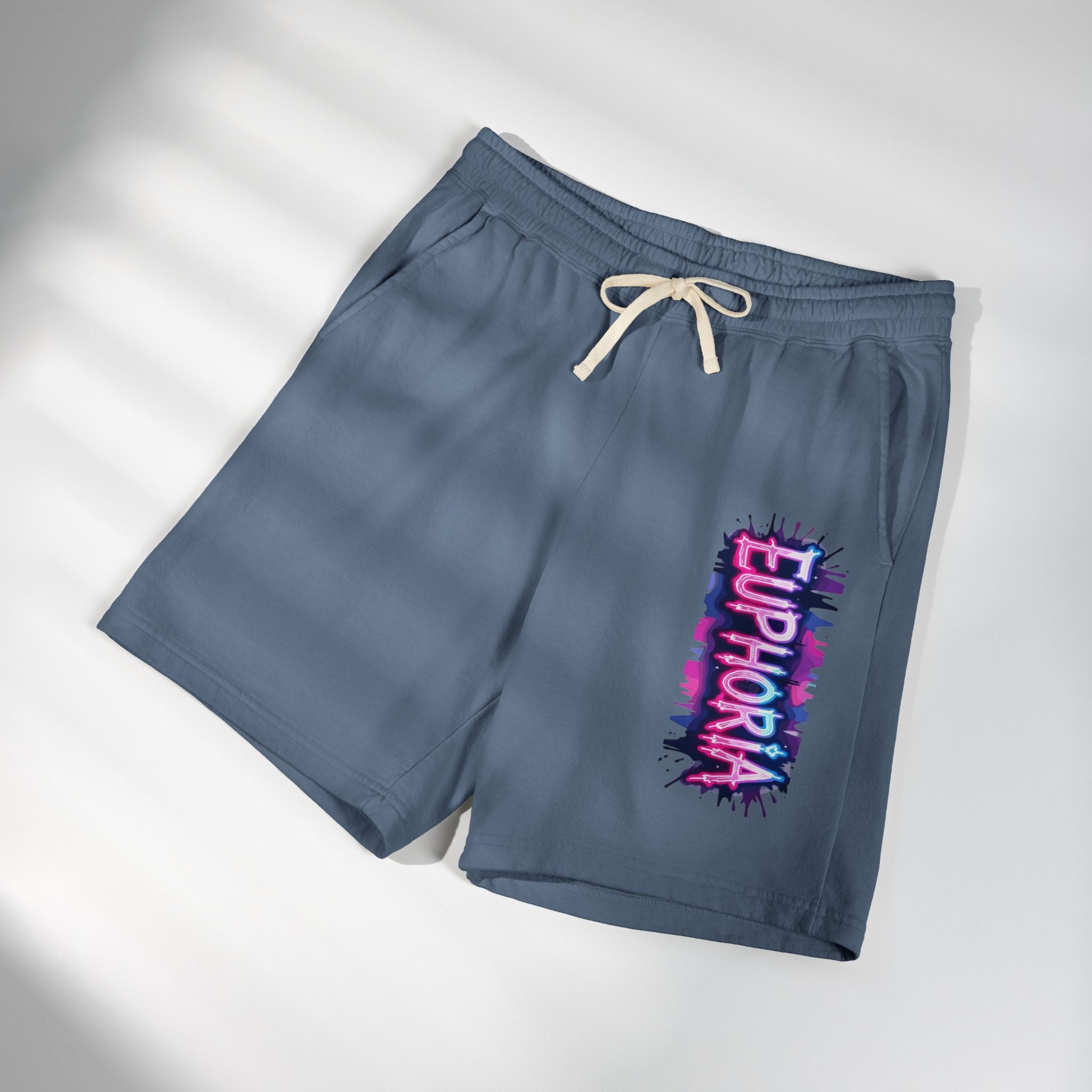 Euphoria Graphic Sweat Shorts — Lightweight Garment-Dyed Fleece