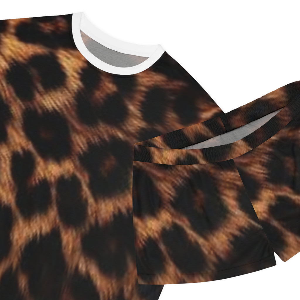 Women's Leopard Print Short Pajama Set.