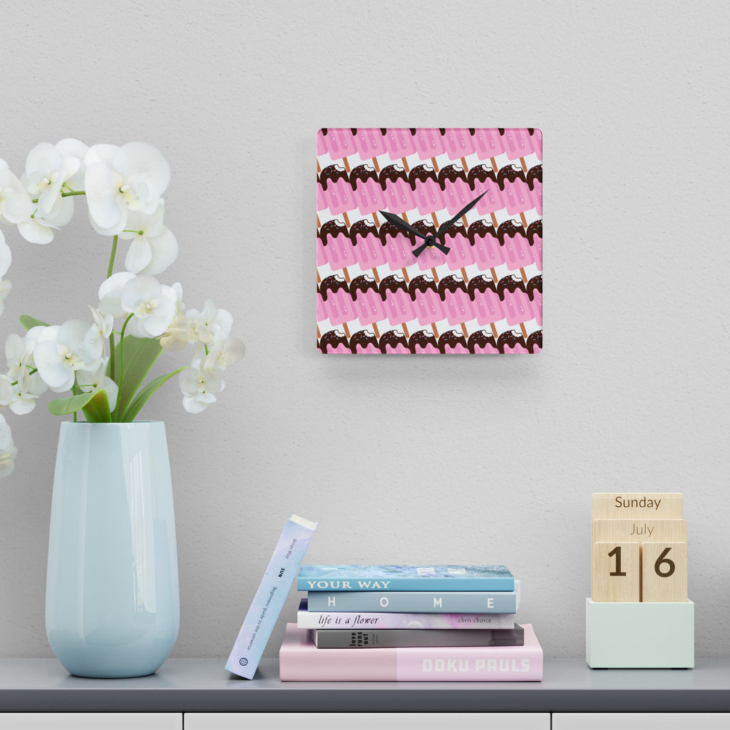 Ice Cream Popsicle Acrylic Wall Clock.