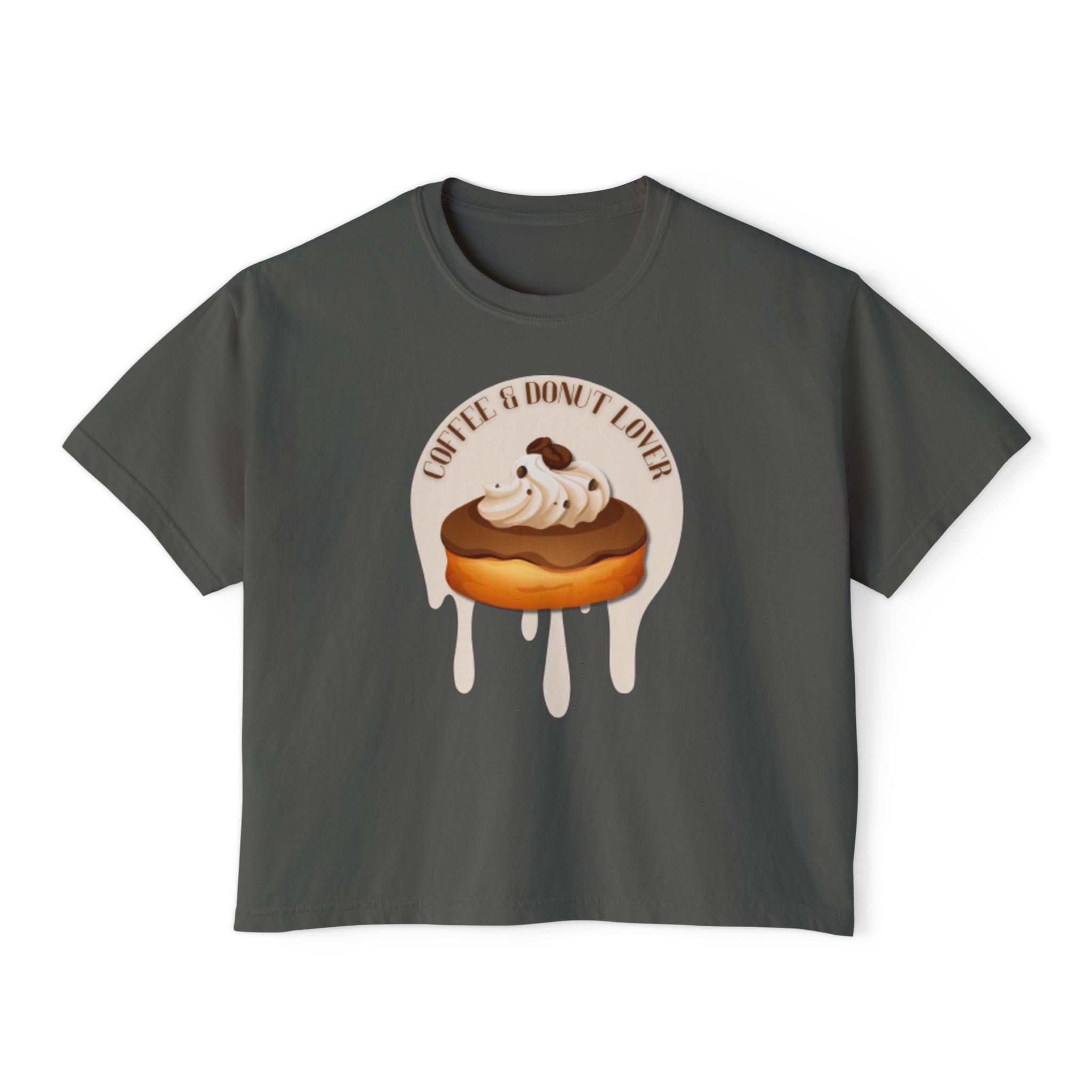 Cute Donut Women's Boxy Tee, Casual Shirt.