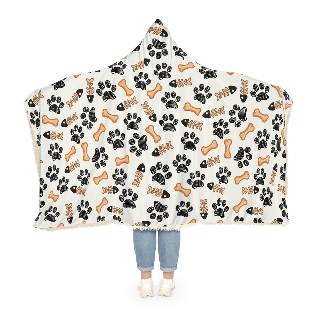 Paw Print Hooded Blanket.