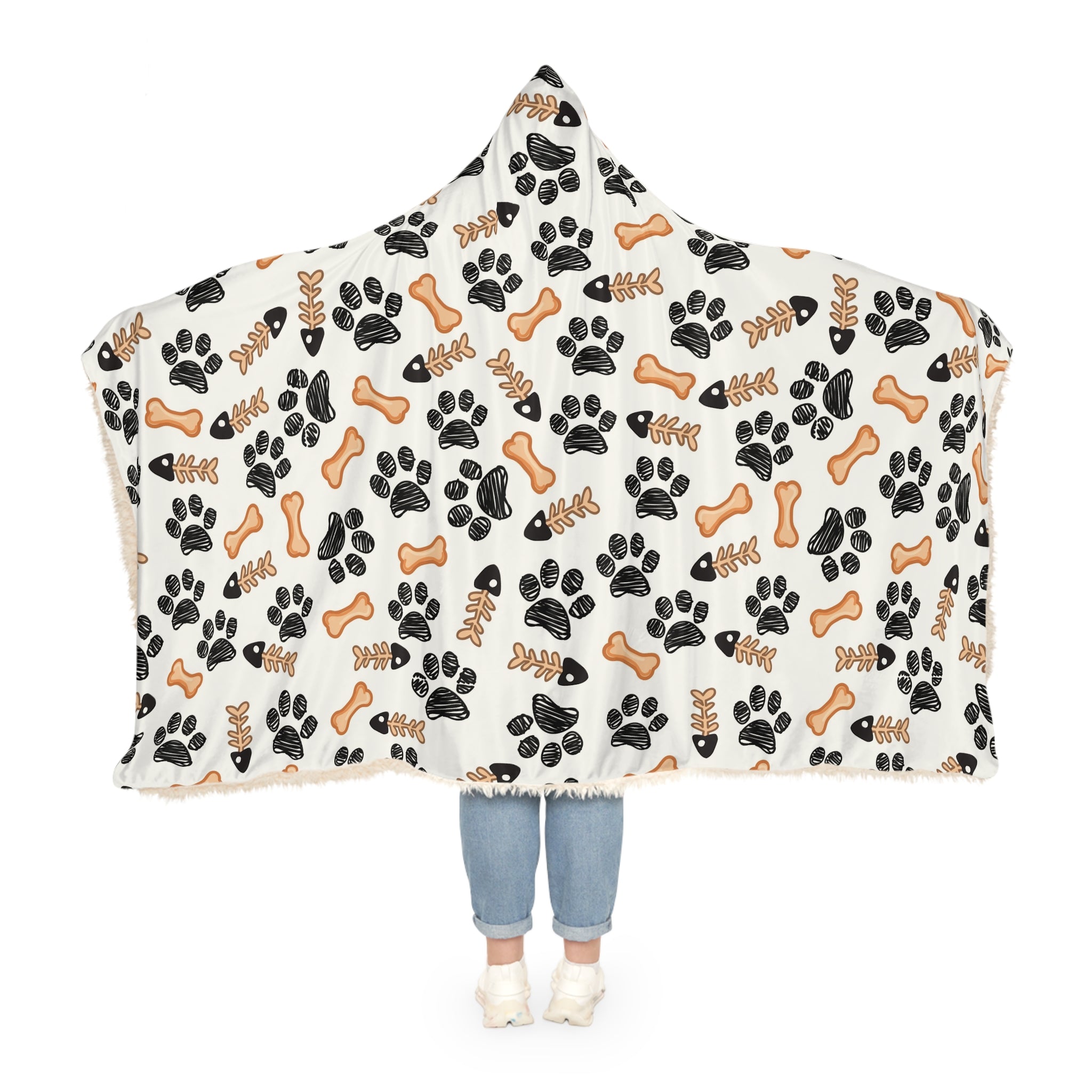 Paw Print Hooded Blanket.