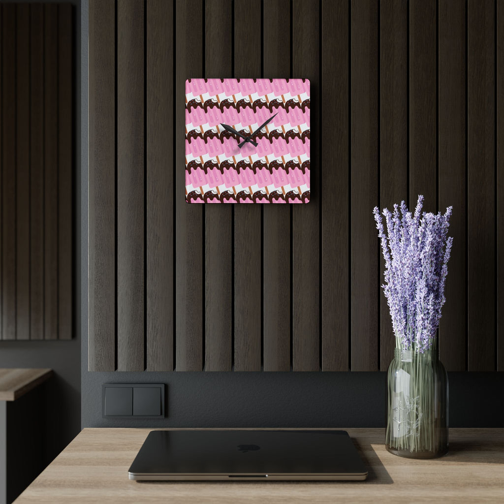 Ice Cream Popsicle Acrylic Wall Clock.