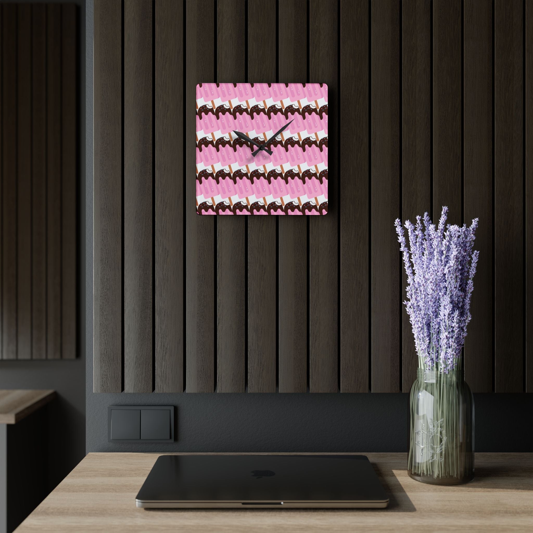 Ice Cream Popsicle Acrylic Wall Clock.