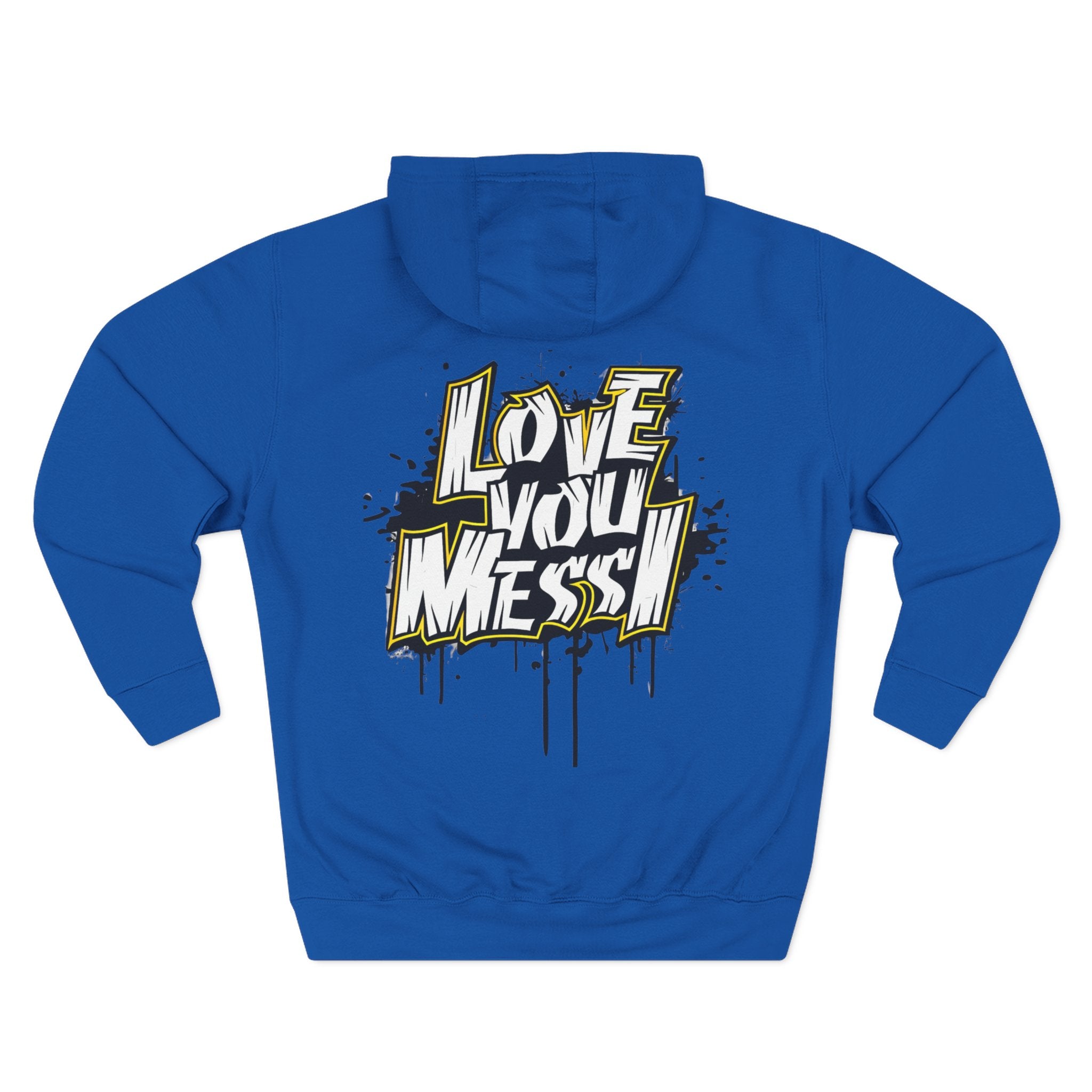 Love You Mess Fleece Hoodie, Stylish Streetwear,