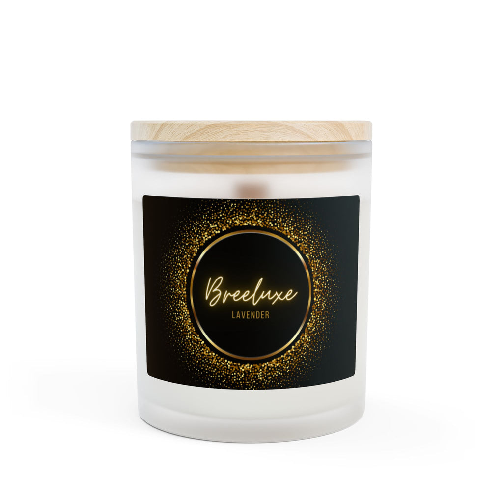 Lavender Frosted Glass Candle — Breeluxe Scented Soy Candle (11oz)