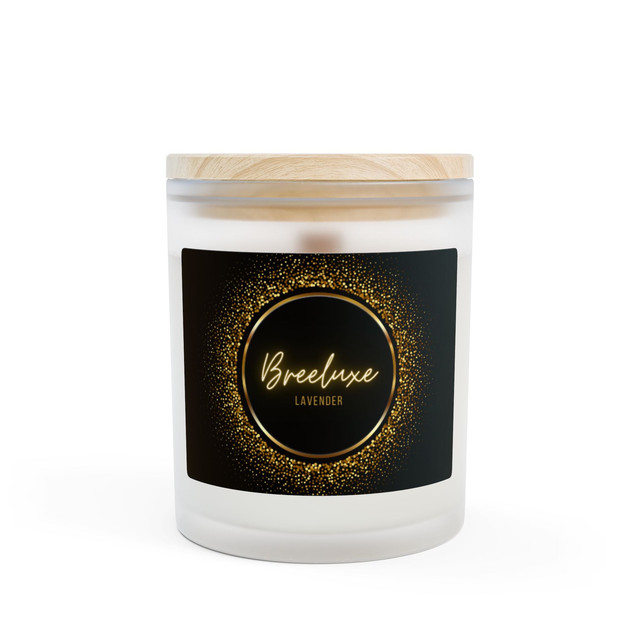Lavender Frosted Glass Candle — Breeluxe Scented Soy Candle (11oz)