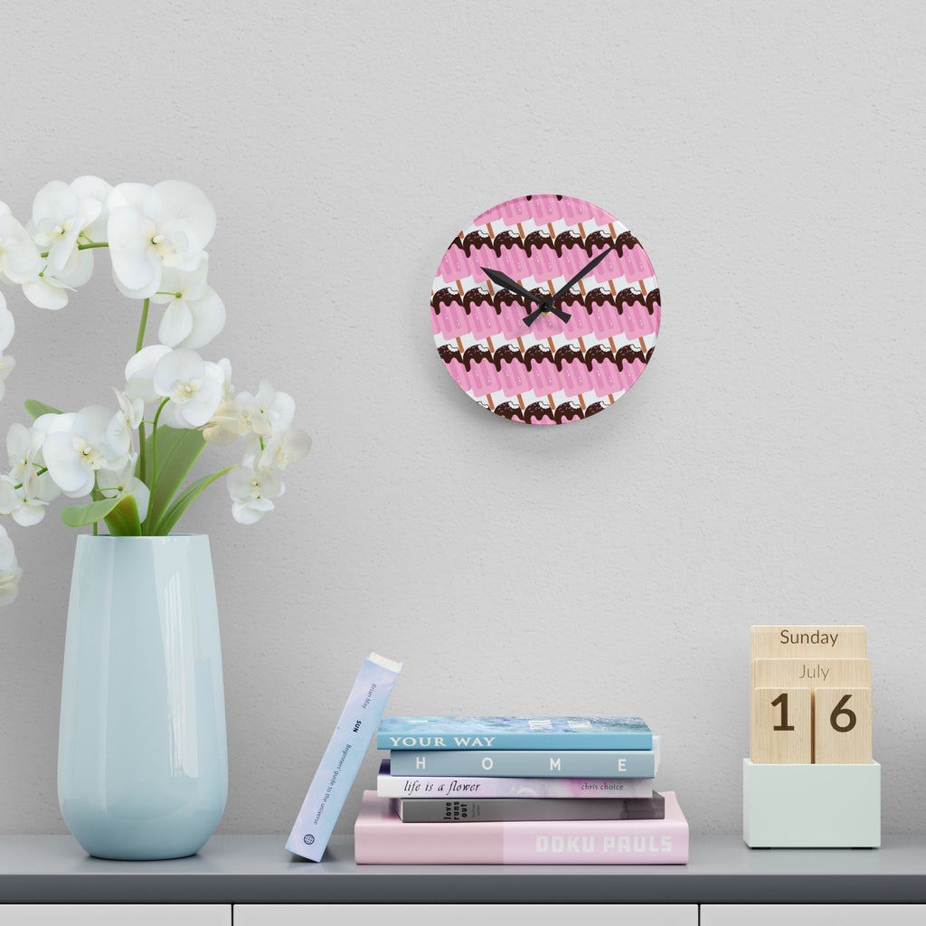 Ice Cream Popsicle Acrylic Wall Clock.