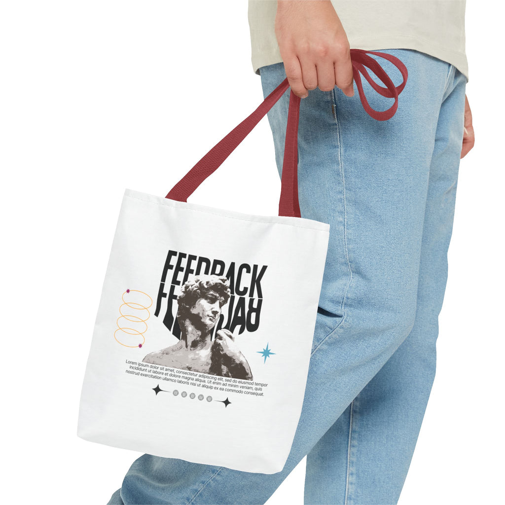 Feedback Art Tote Bag, Stylish Gym Tote
