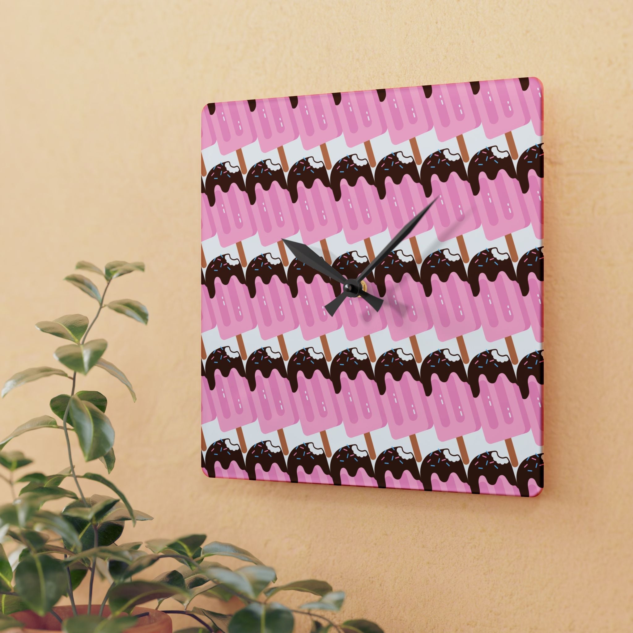 Ice Cream Popsicle Acrylic Wall Clock.