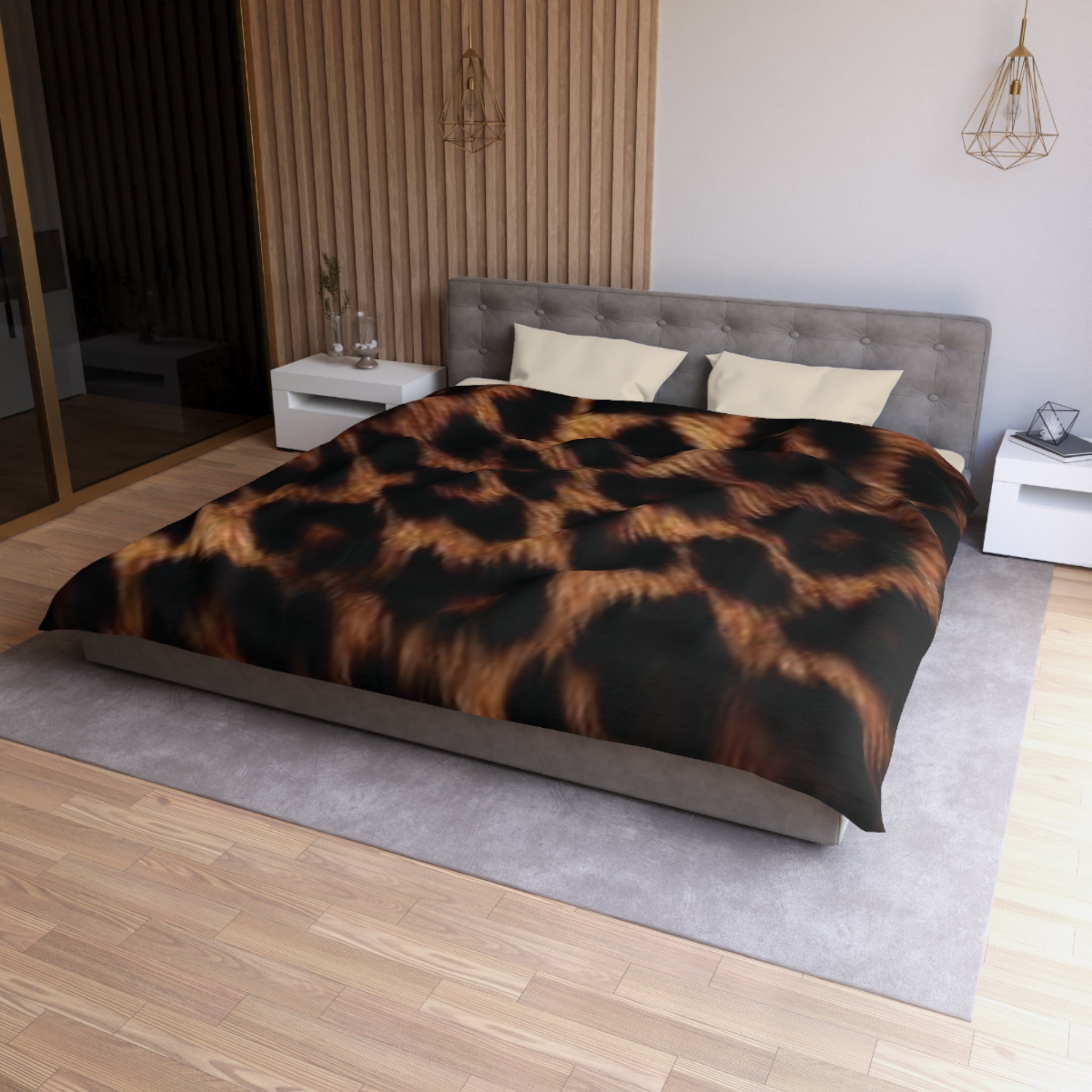 Wild Jungle Microfiber Duvet Cover | Animal Print Bedding, Home Decor.