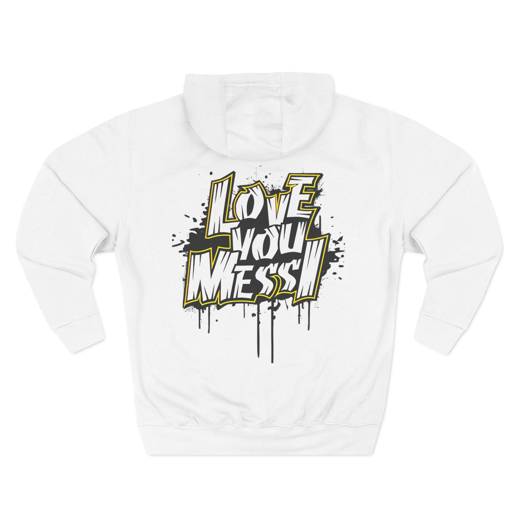 Love You Mess Fleece Hoodie, Stylish Streetwear,