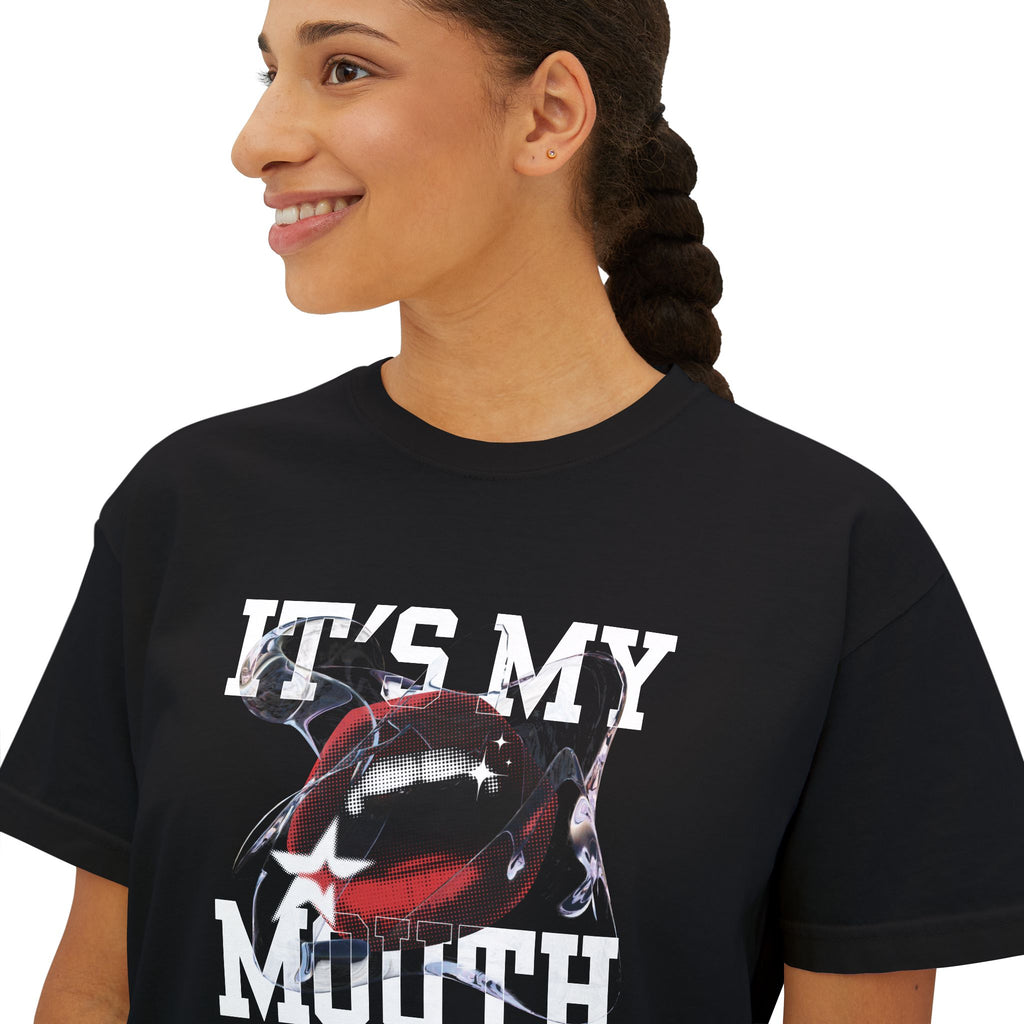 Trendy Women's Boxy Tee, Casual Graphic Tee, Everyday