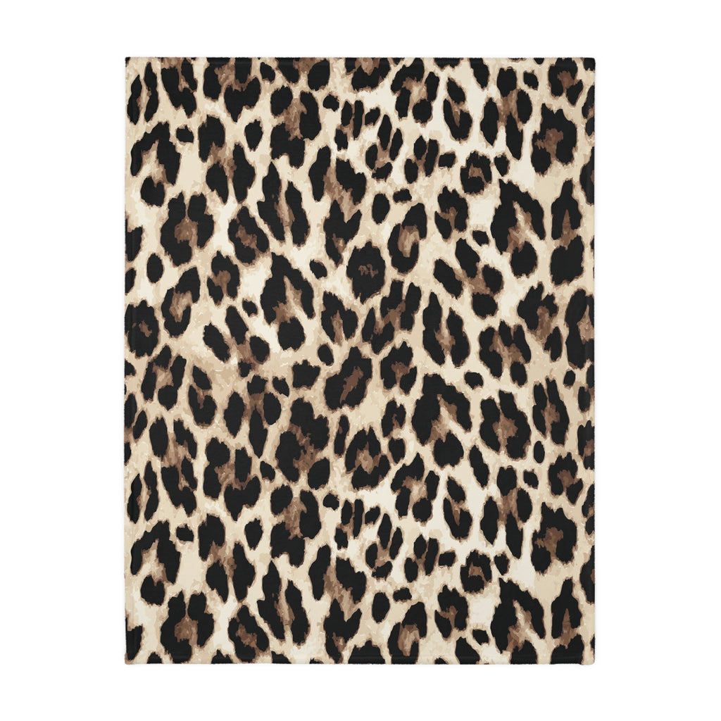Leopard Print Velveteen Blanket — Plush Two-Sided Microfiber Throw