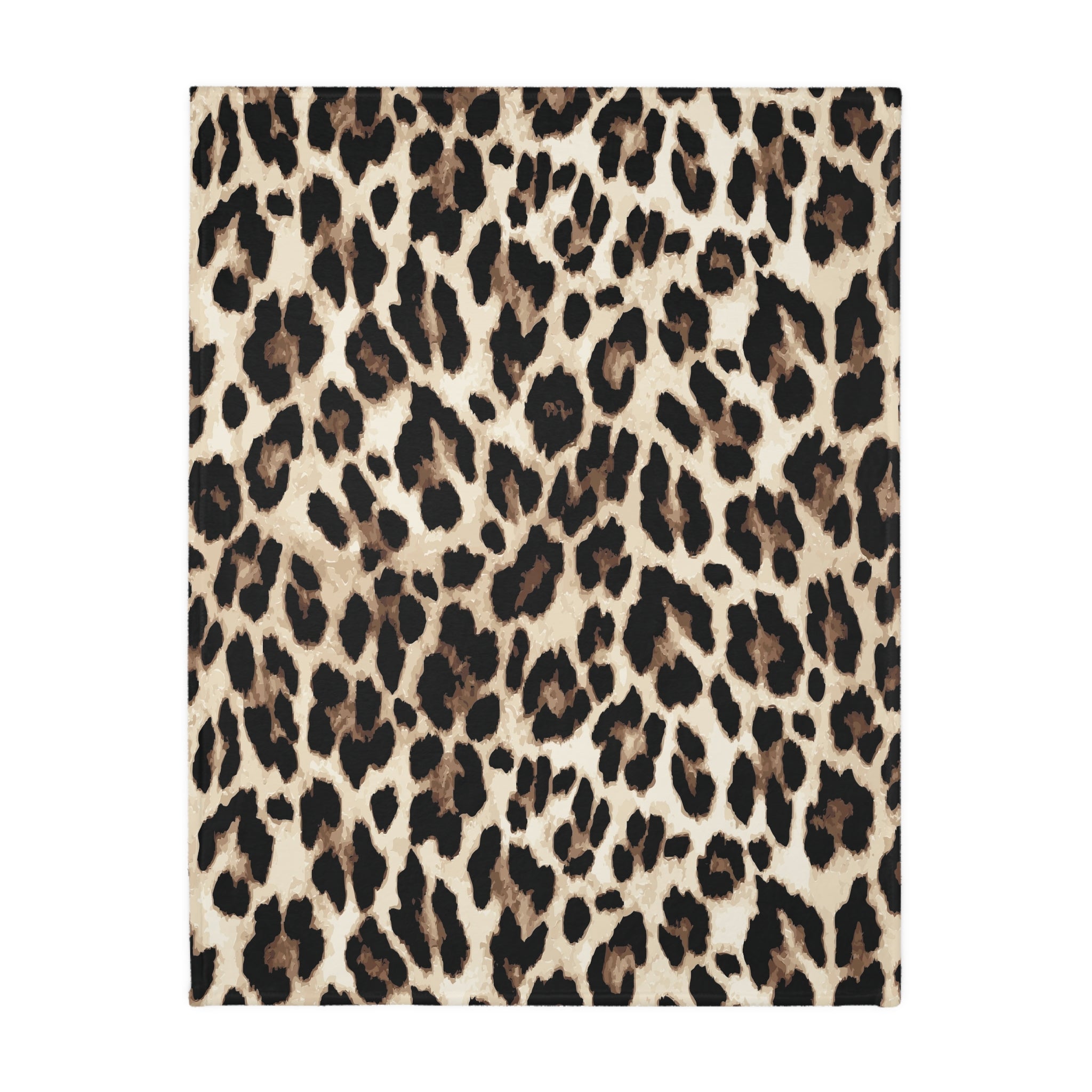 Leopard Print Velveteen Blanket — Plush Two-Sided Microfiber Throw