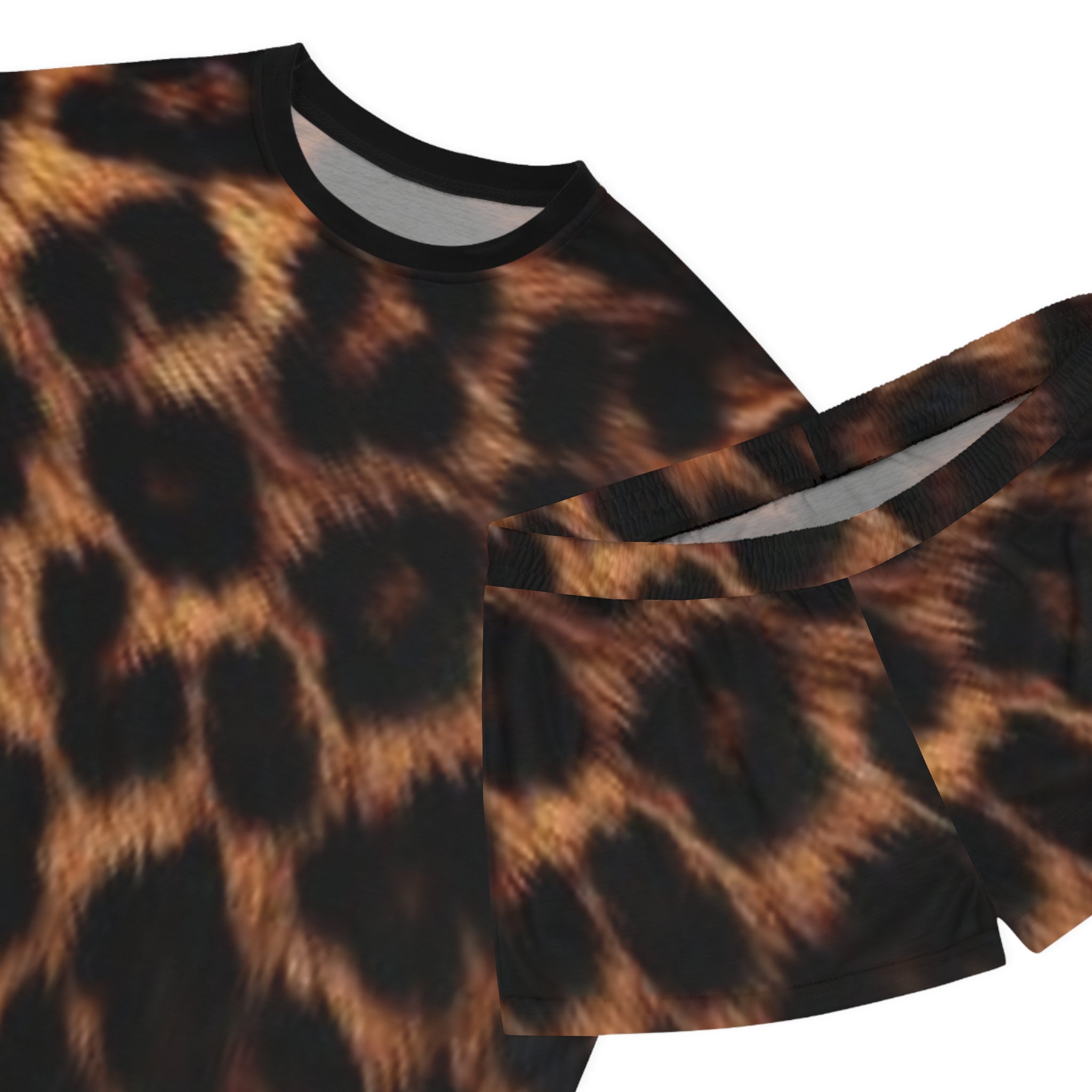 Women's Leopard Print Short Pajama Set.