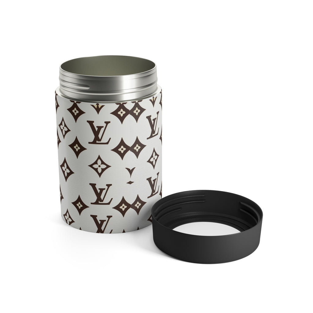Designer Monogram Can Holder – Luxury Pattern Insulated Koozie