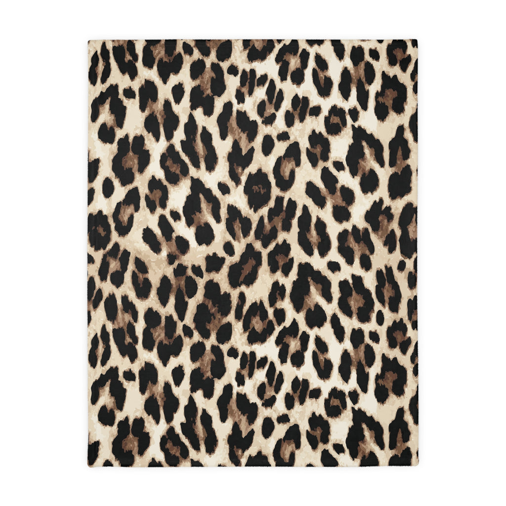 Leopard Print Velveteen Blanket — Plush Two-Sided Microfiber Throw