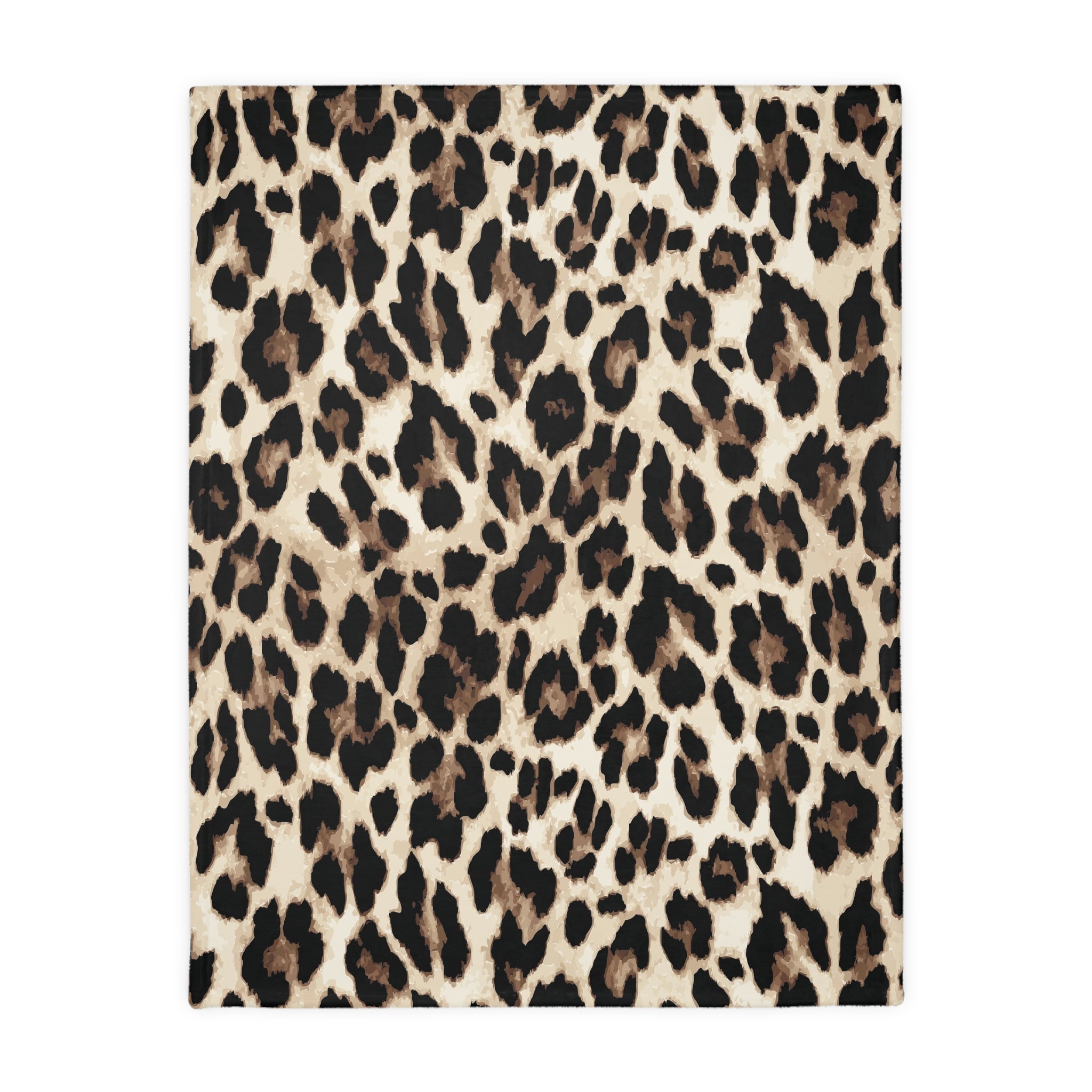 Leopard Print Velveteen Blanket — Plush Two-Sided Microfiber Throw