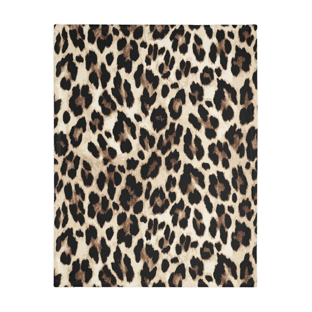 Leopard Print Velveteen Blanket — Plush Two-Sided Microfiber Throw