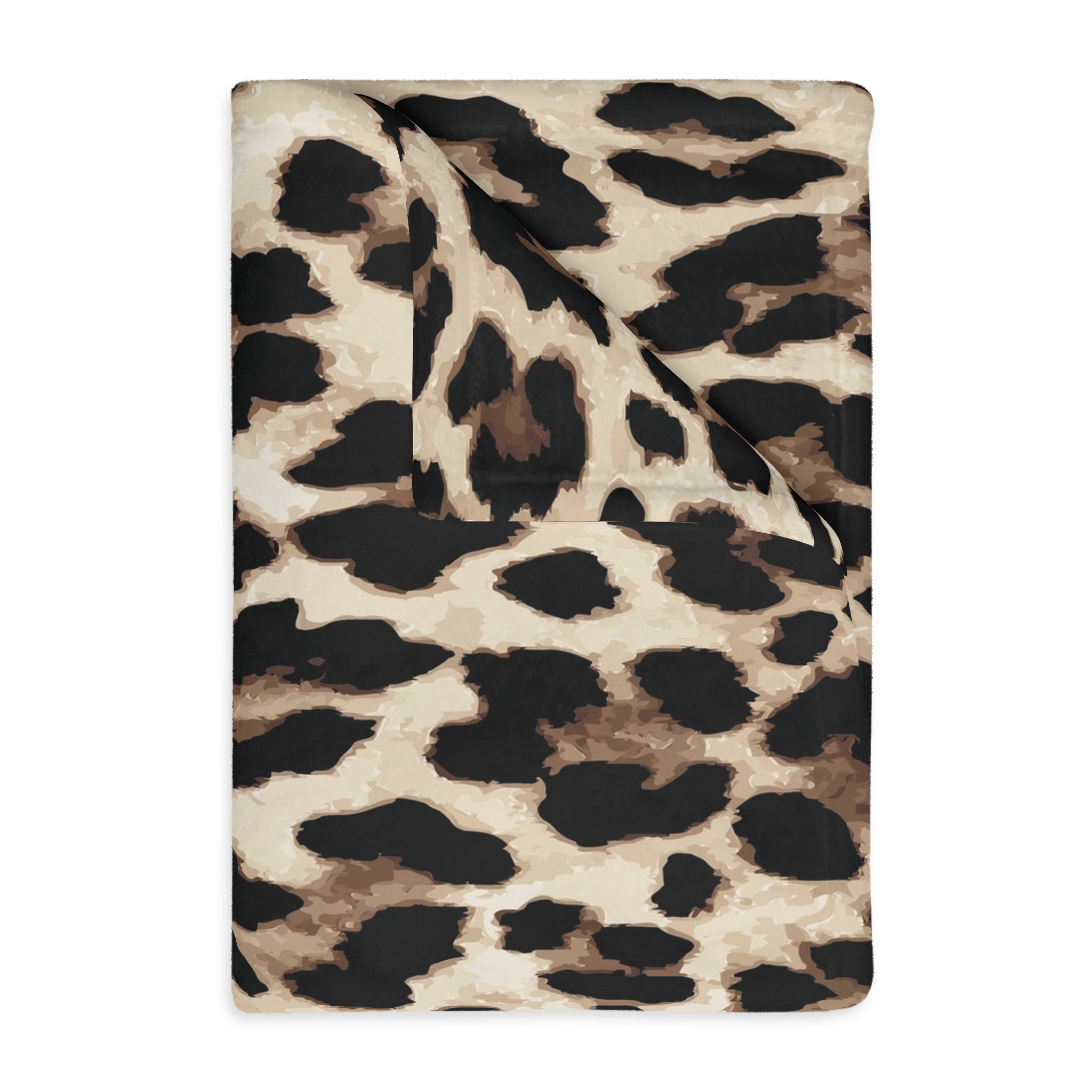 Leopard Print Velveteen Blanket — Plush Two-Sided Microfiber Throw