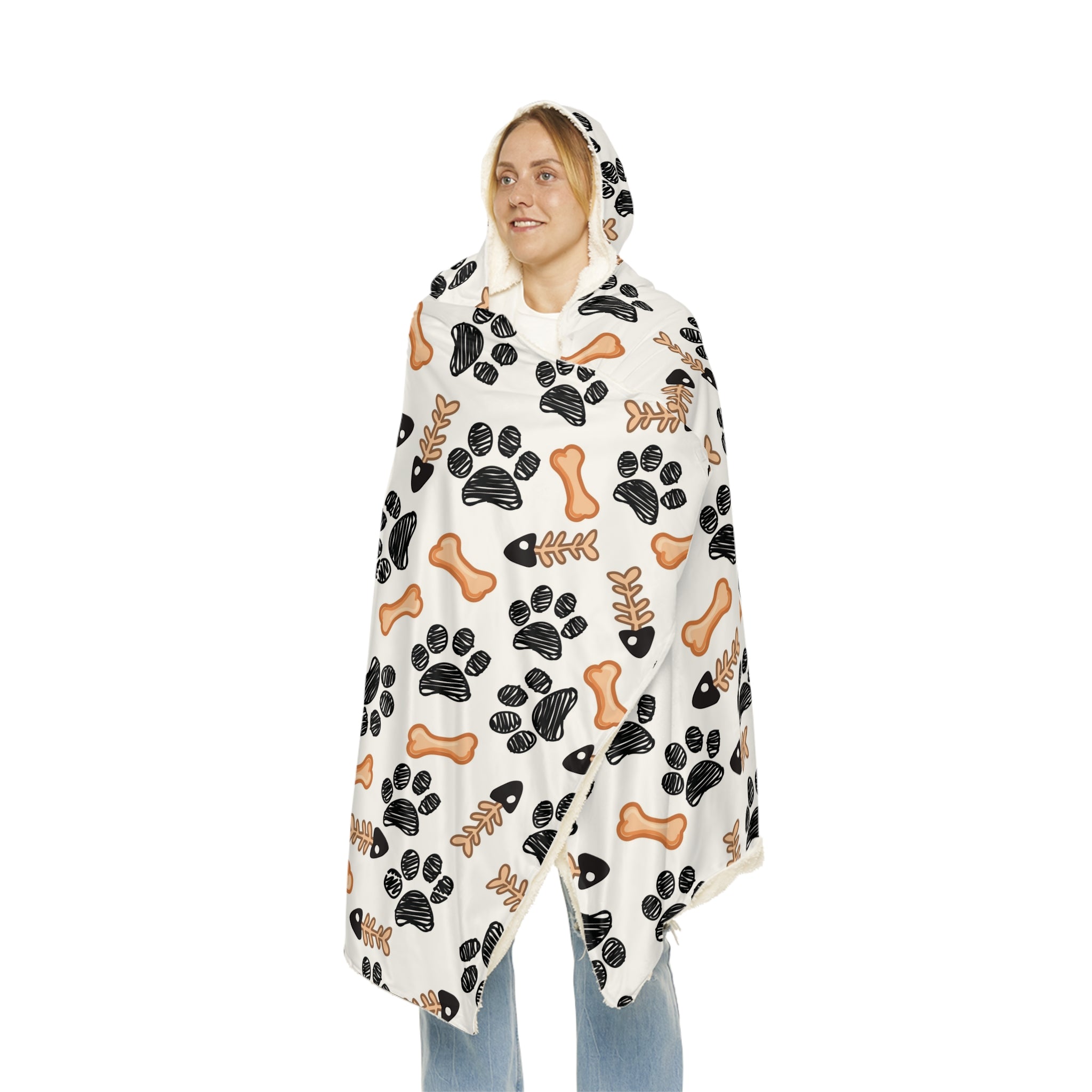Paw Print Hooded Blanket.