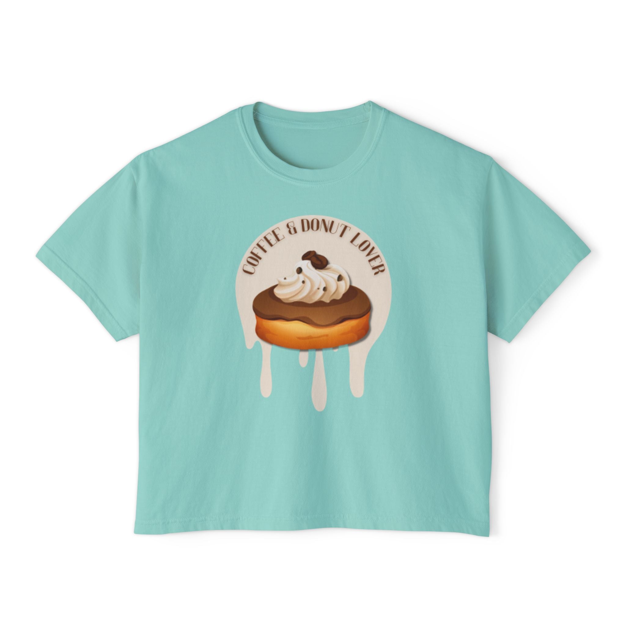 Cute Donut Women's Boxy Tee, Casual Shirt.