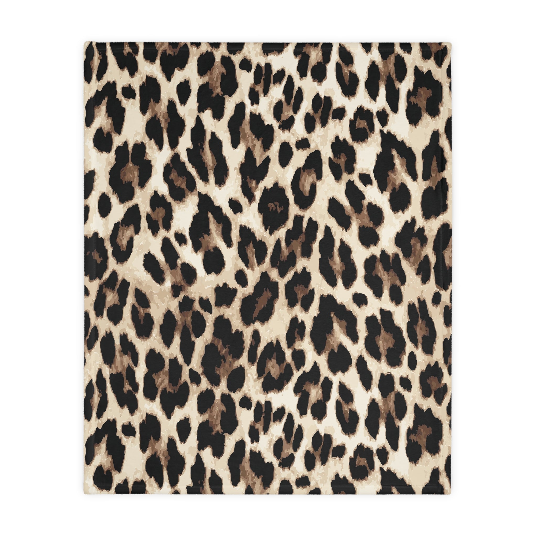 Leopard Print Velveteen Blanket — Plush Two-Sided Microfiber Throw