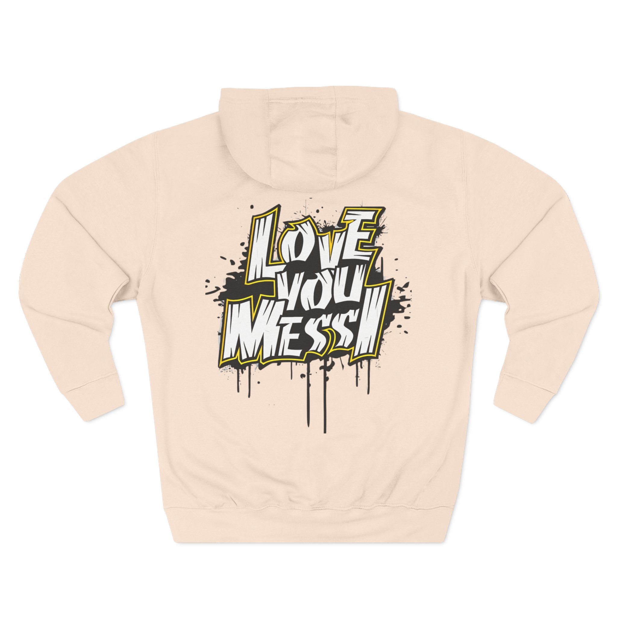 Love You Mess Fleece Hoodie, Stylish Streetwear,