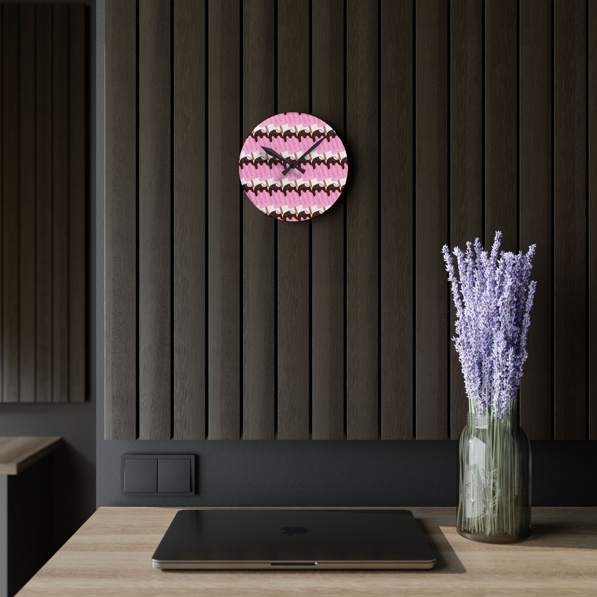 Ice Cream Popsicle Acrylic Wall Clock.