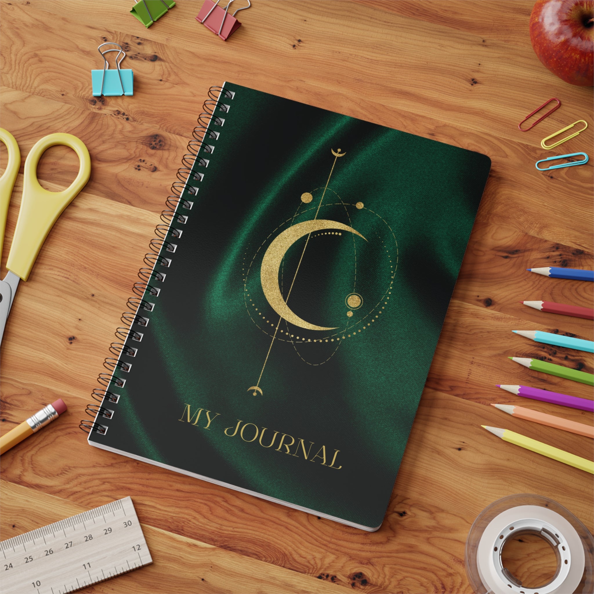 Mystical Moon Wirobound Notebook, A5 Journal for Dreamers.