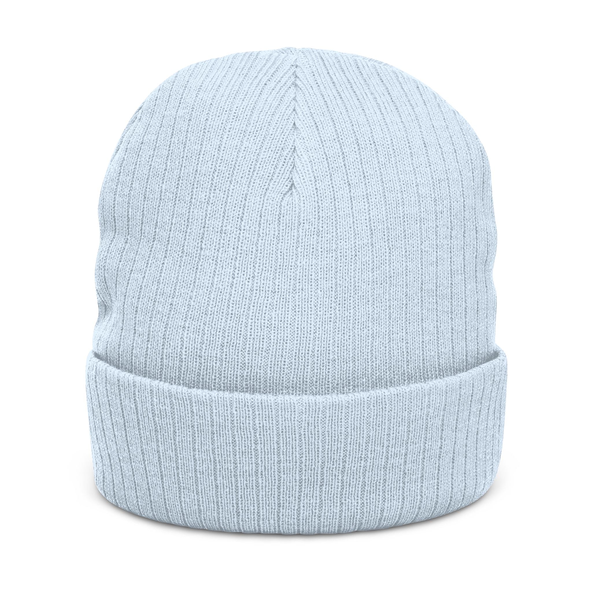 Euphoria Embroidered Ribbed Knit Beanie — Cozy Streetwear Winter Hat