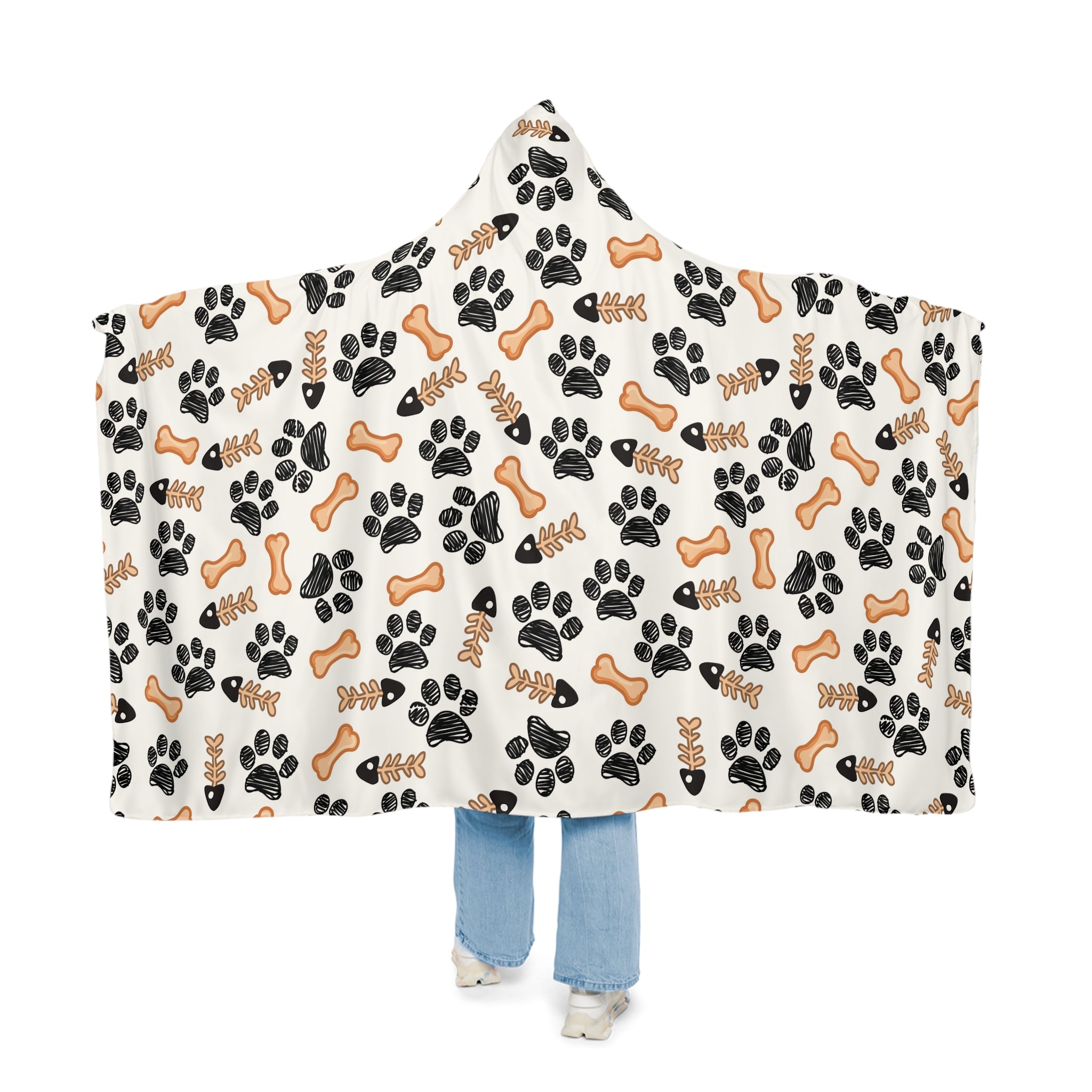 Paw Print Hooded Blanket.