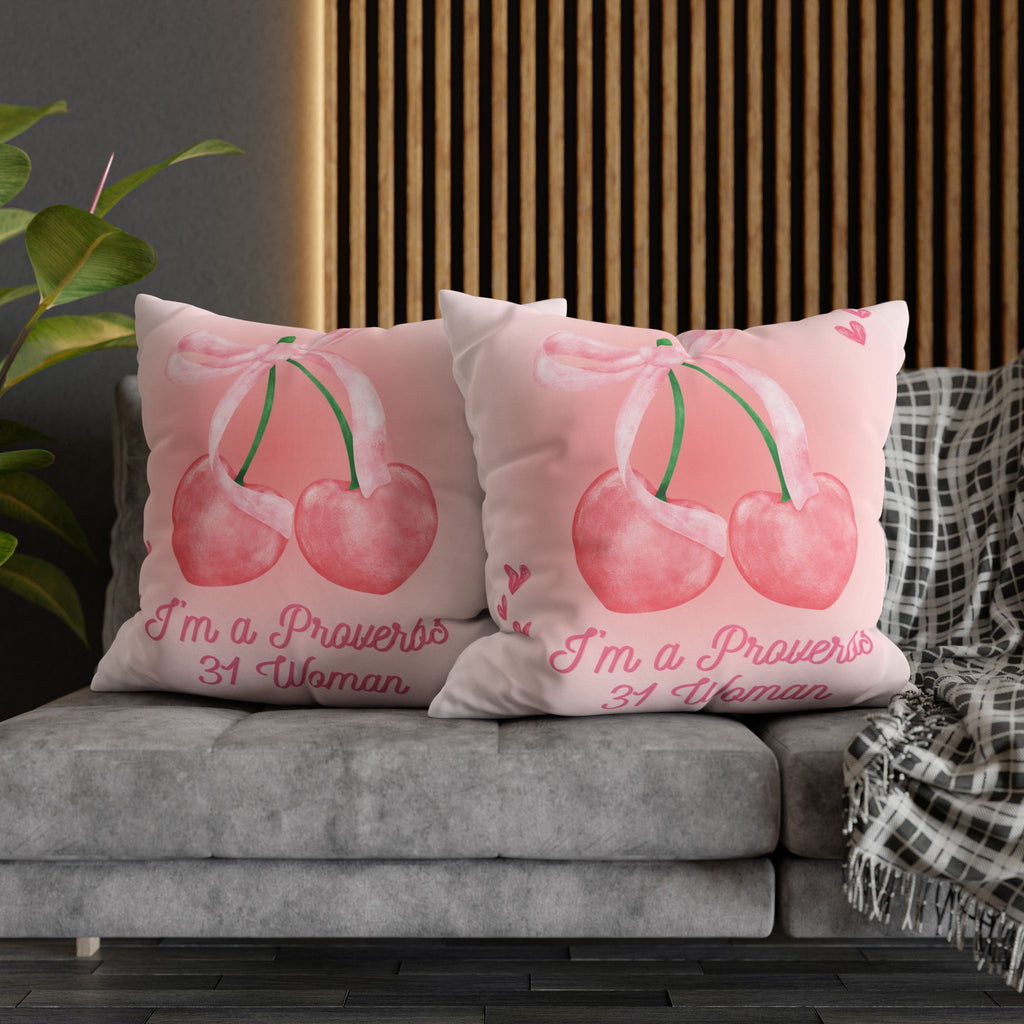 Proverbs 31 Woman Pillowcase, Decorative Throw Pillow, Bible Verse