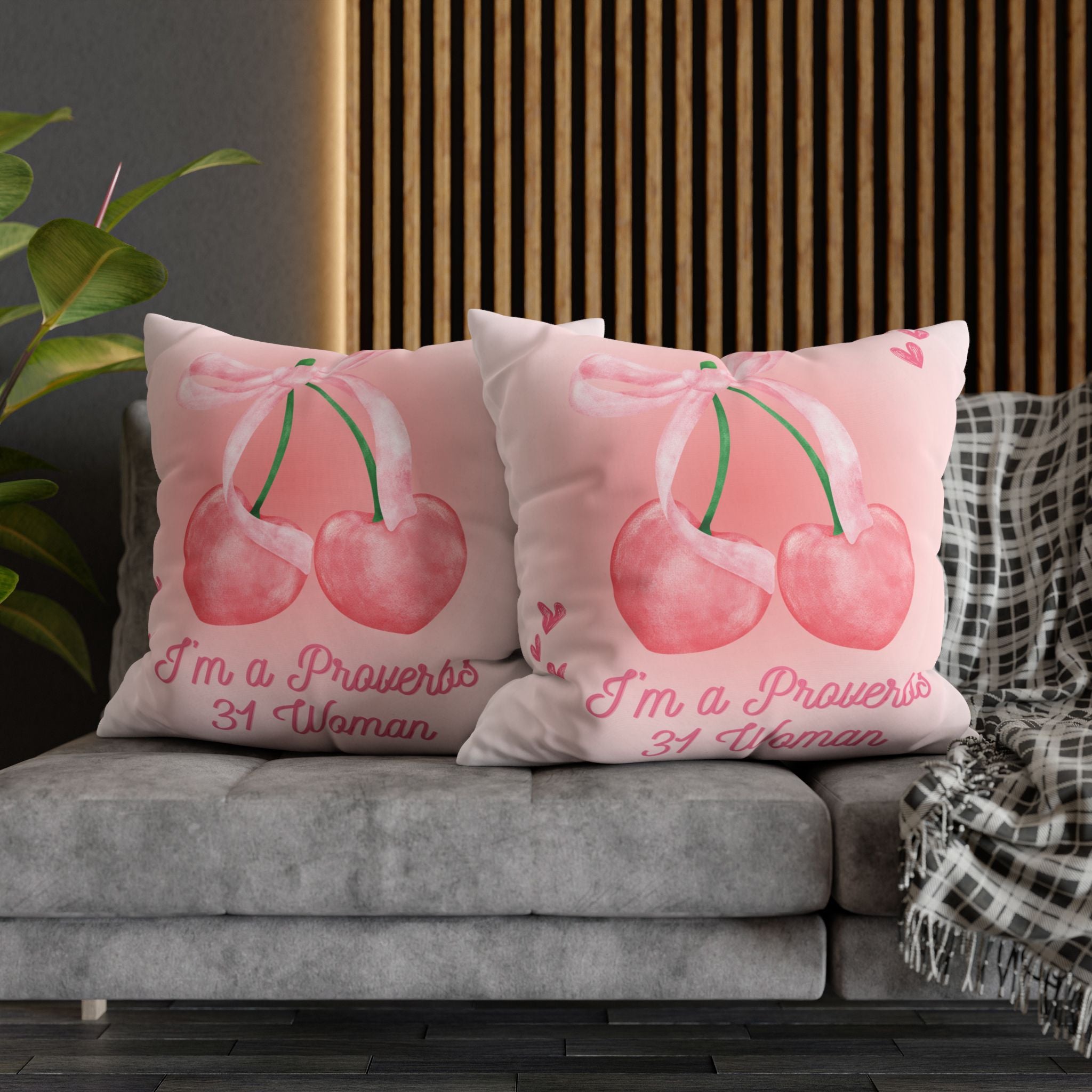 Proverbs 31 Woman Pillowcase, Decorative Throw Pillow, Bible Verse