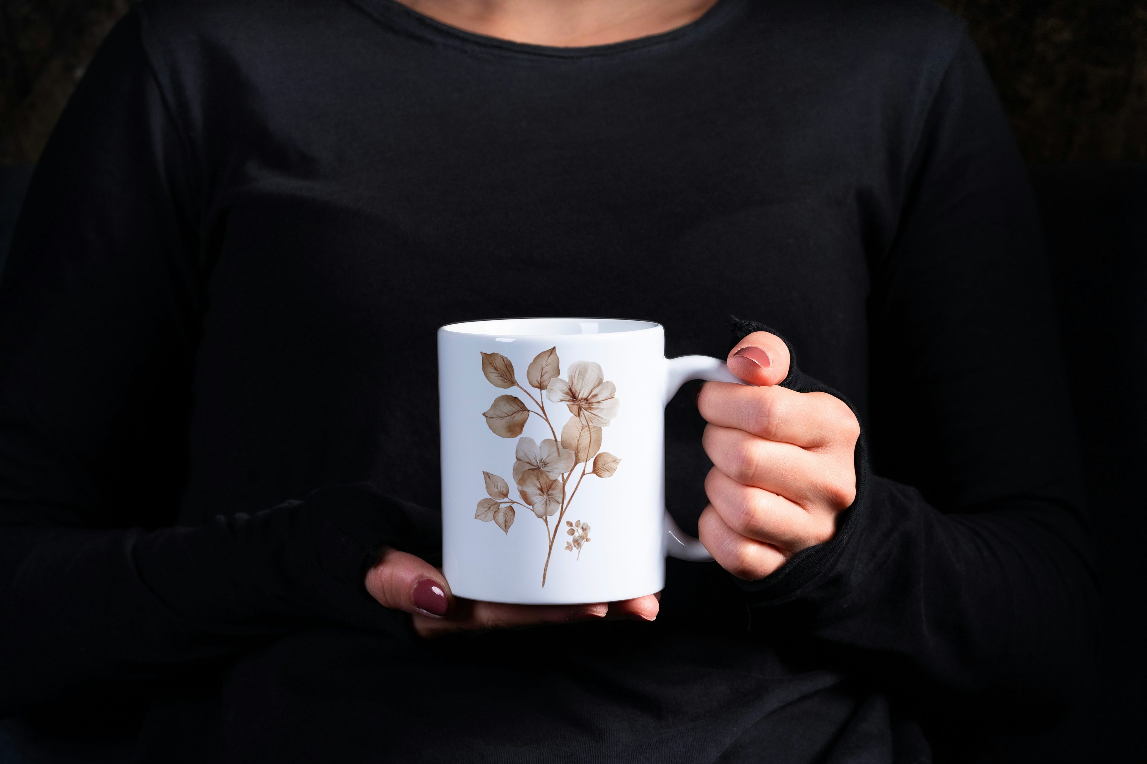 Floral Ceramic Mug, Coffee Cup, Gift for Her, Tea Lover, Home Decor, Mother's Day, Nature-Inspired