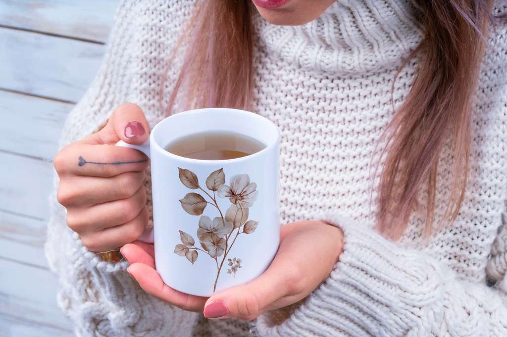 Floral Ceramic Mug, Coffee Cup, Gift for Her, Tea Lover, Home Decor, Mother's Day, Nature-Inspired