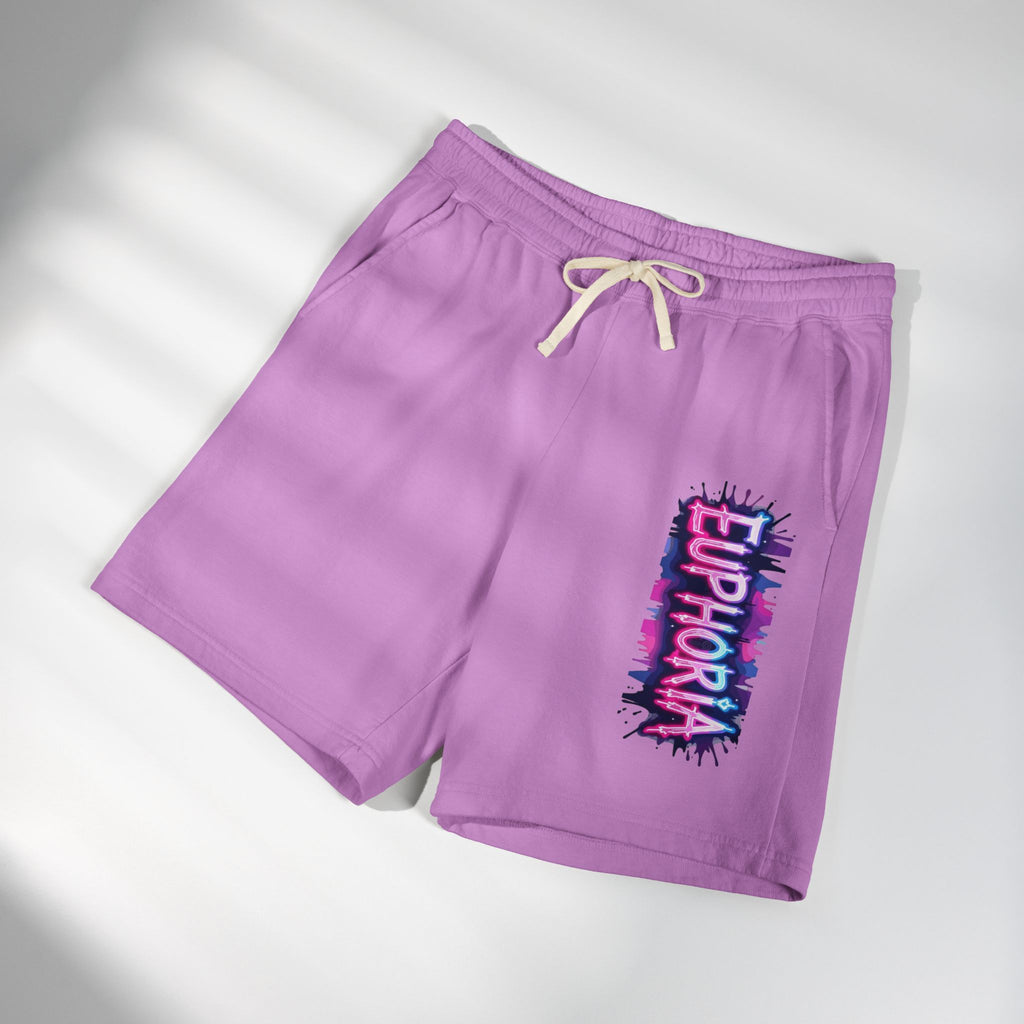 Euphoria Graphic Sweat Shorts — Lightweight Garment-Dyed Fleece